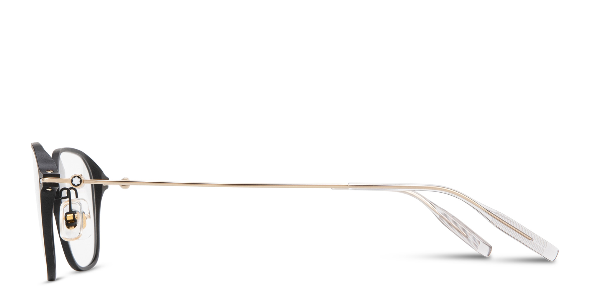 تسوق نظارات طبية مربّعة بشعار الإكليل الثلجي مونت بلانك بلون أسود أونلاين.