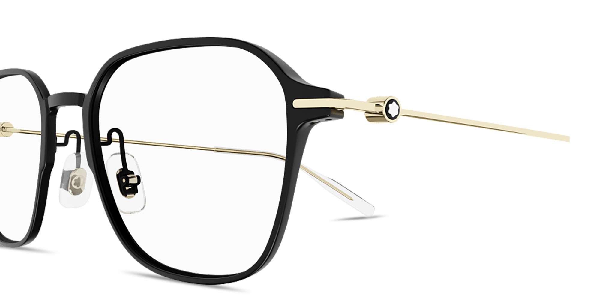 Shop MONTBLANC Snowcap Square Eyeglasses in Black online.
