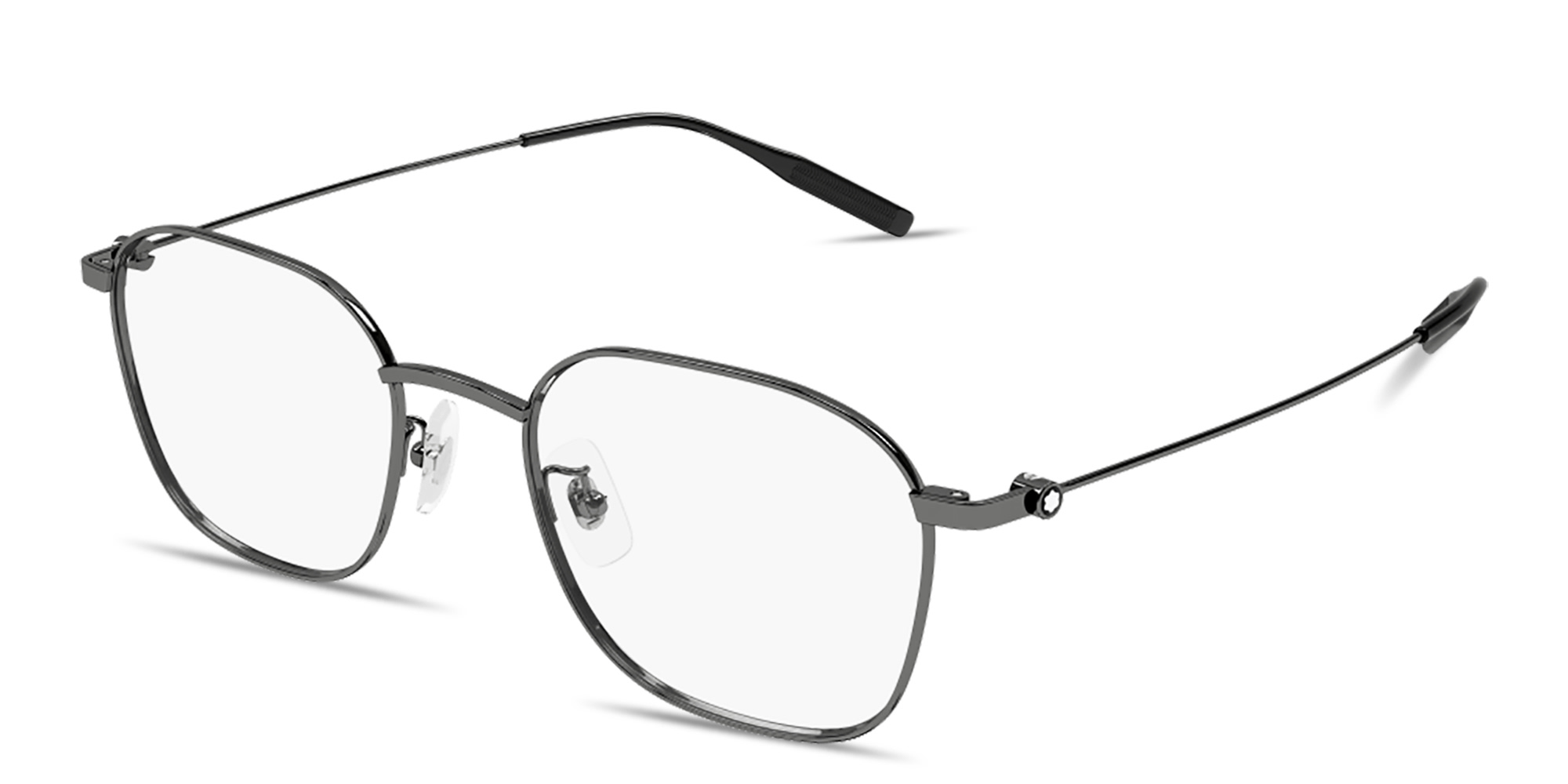 Shop MONTBLANC Meisterstück Rectangle Eyeglasses in Silver online.