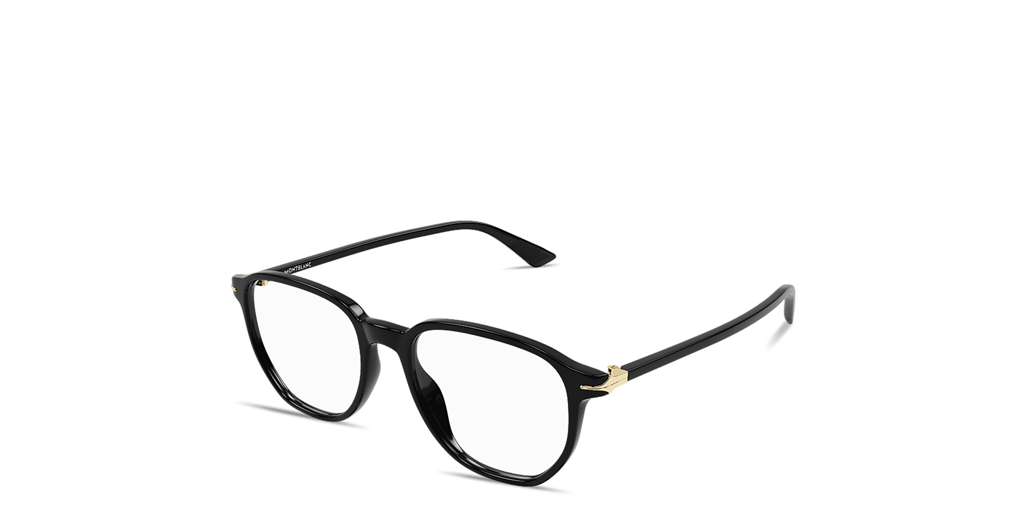نظارات طبية مربّعة بشعار الريشة الخاصة بالأقلام من مونت بلانك بلون أسود - صورة المنتج 2