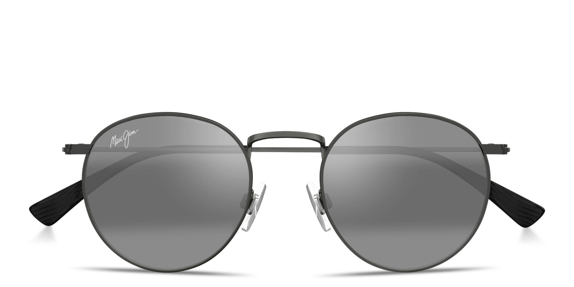 Shop Maui Jim Pūkaua Round Sunglasses in Silver online.