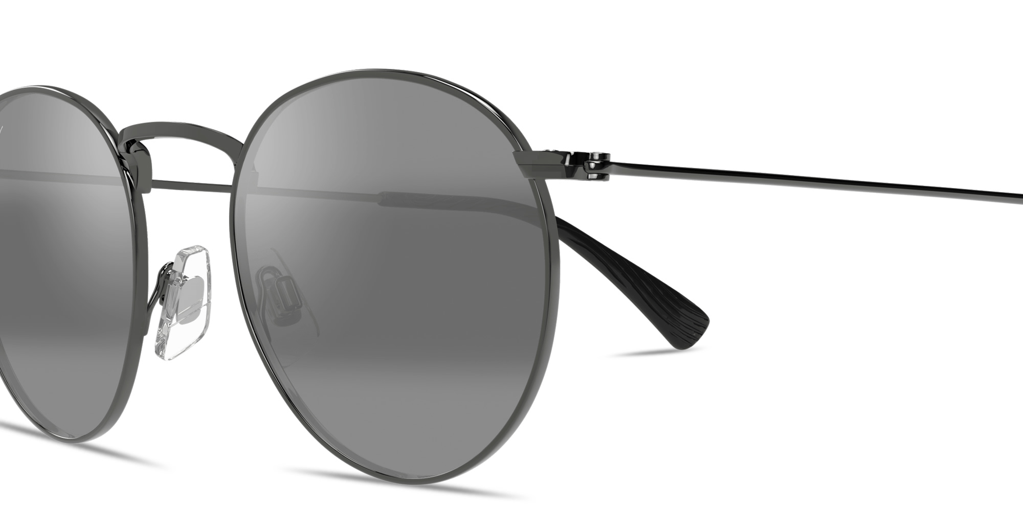 Shop Maui Jim Pūkaua Round Sunglasses in Silver online.