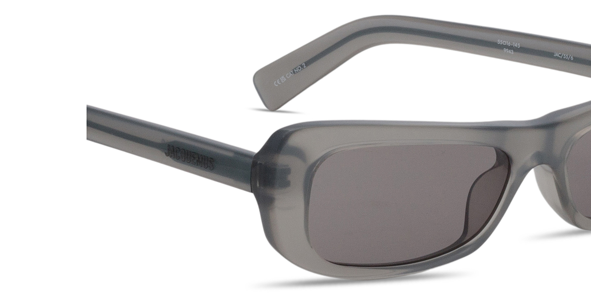 JACQUEMUS Capri Rectangle Sunglasses in Grey – Product Photo 3