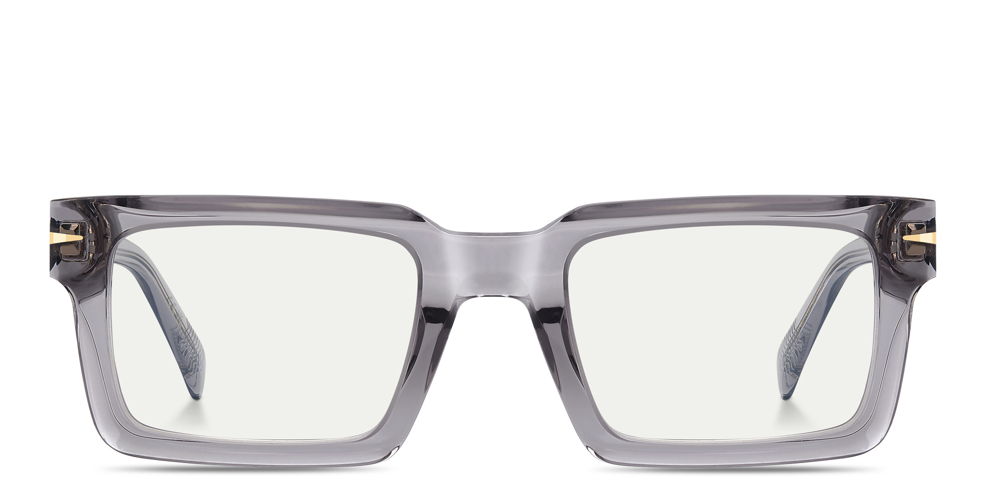 Shop DAVID BECKHAM Talisman Rectangle Eyeglasses in Grey online.