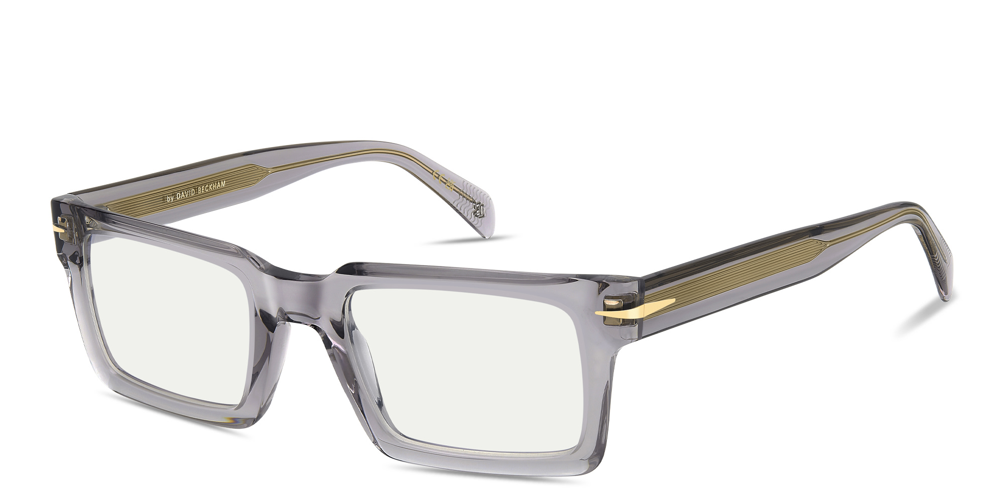 Shop DAVID BECKHAM Talisman Rectangle Eyeglasses in Grey online.