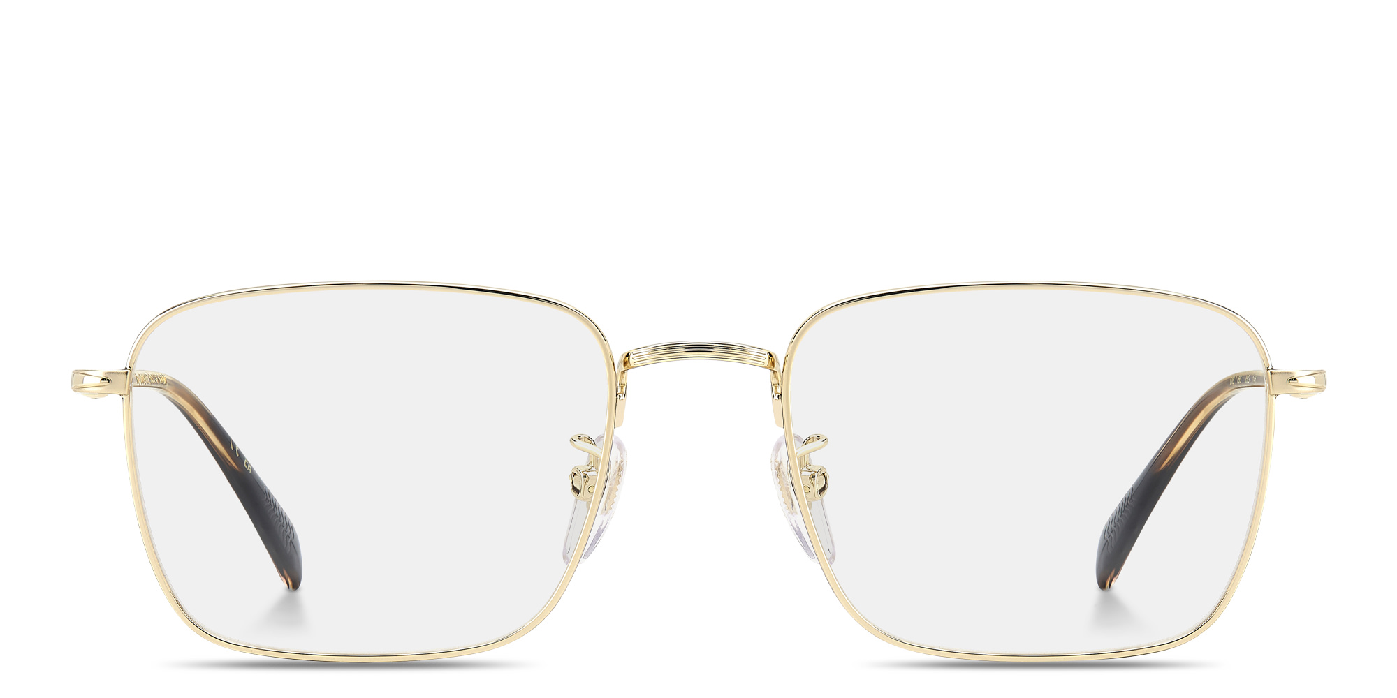 Shop DAVID BECKHAM Talisman Square Eyeglasses in Gold online.