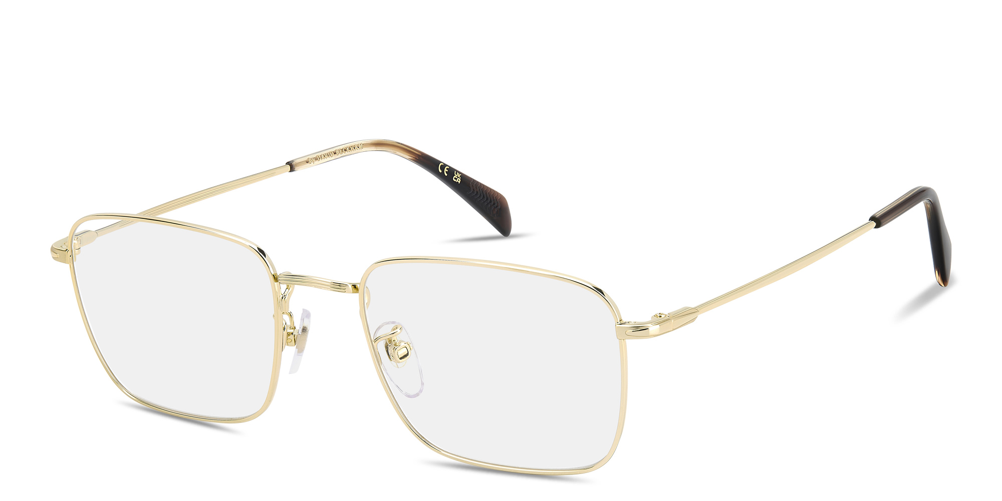 Shop DAVID BECKHAM Talisman Square Eyeglasses in Gold online.