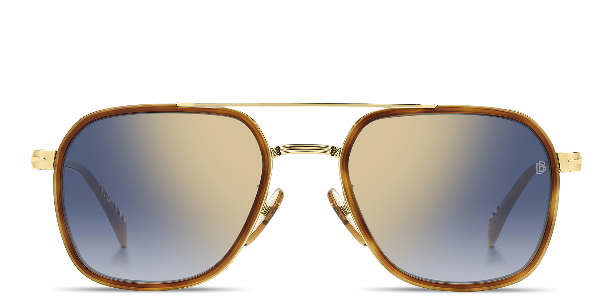 Shop DAVID BECKHAM Talisman Square Sunglasses in Havana online.