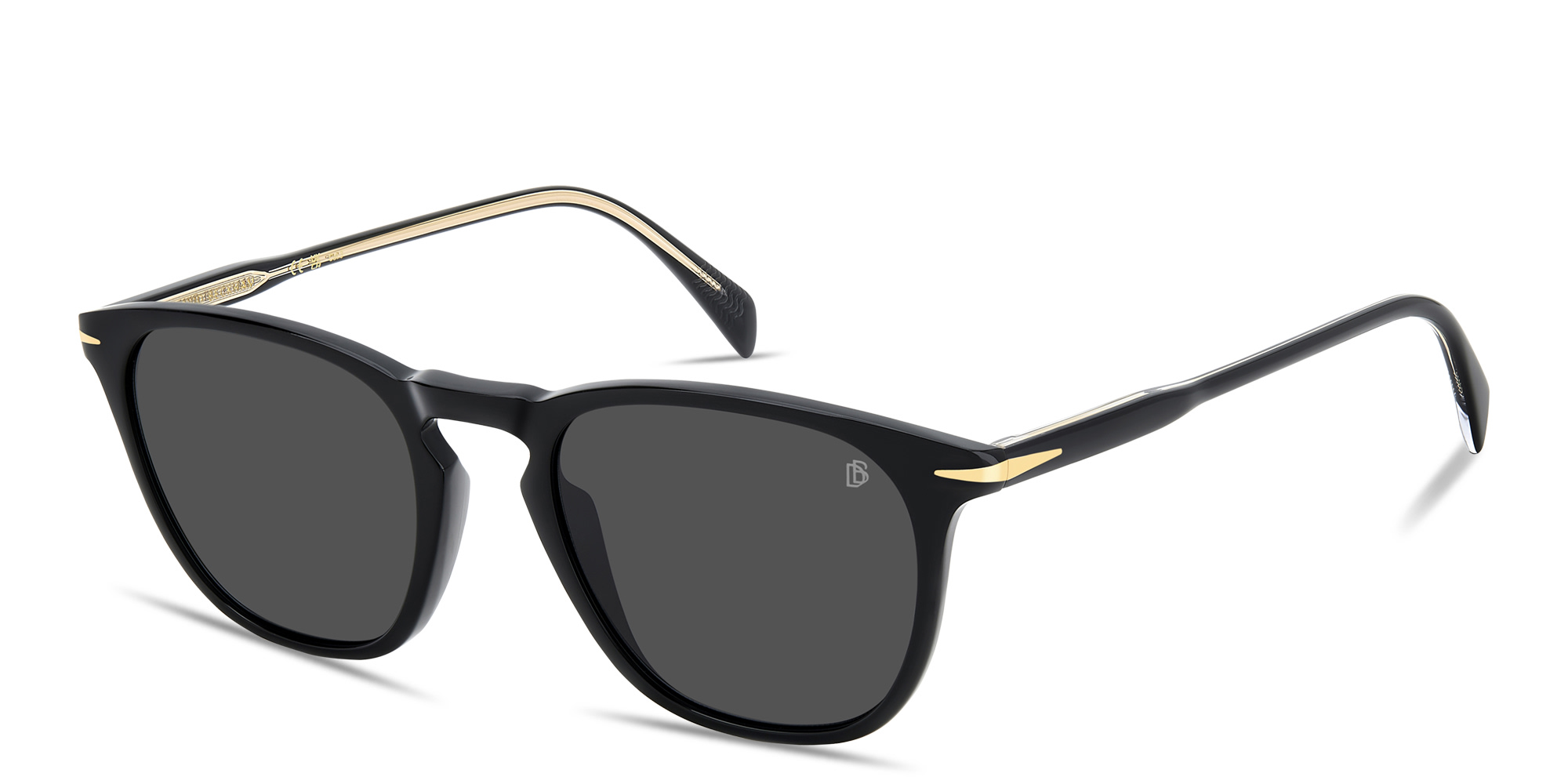 Shop DAVID BECKHAM Talisman Square Sunglasses in Black online.