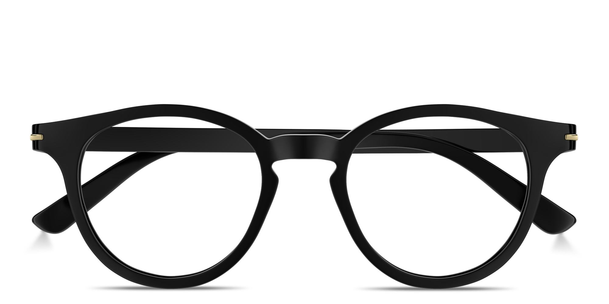 GUCCI Logo Signature Round Eyeglasses in Black – Product Photo 1