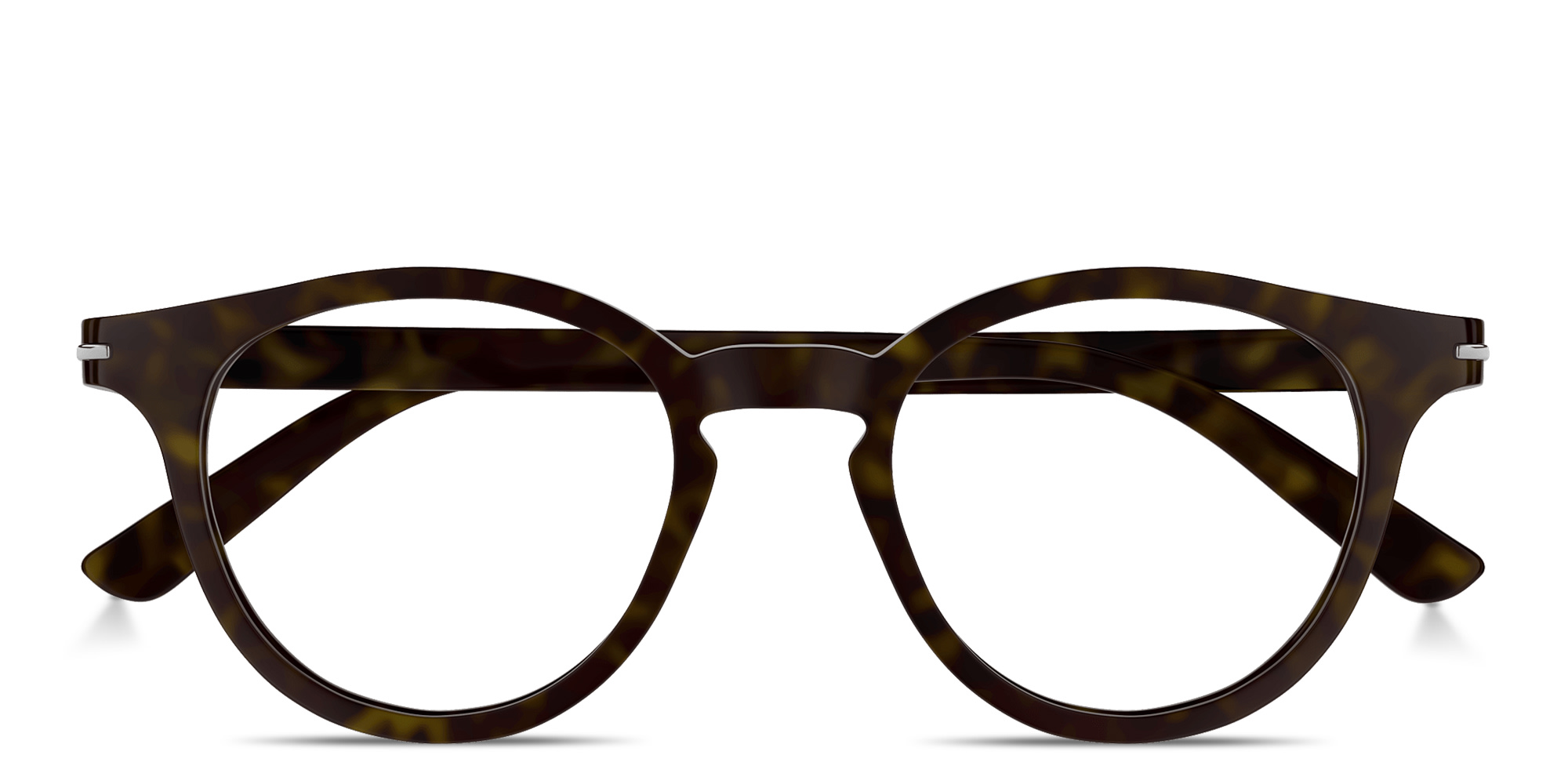 Shop GUCCI Logo Signature Round Eyeglasses in Havana online.