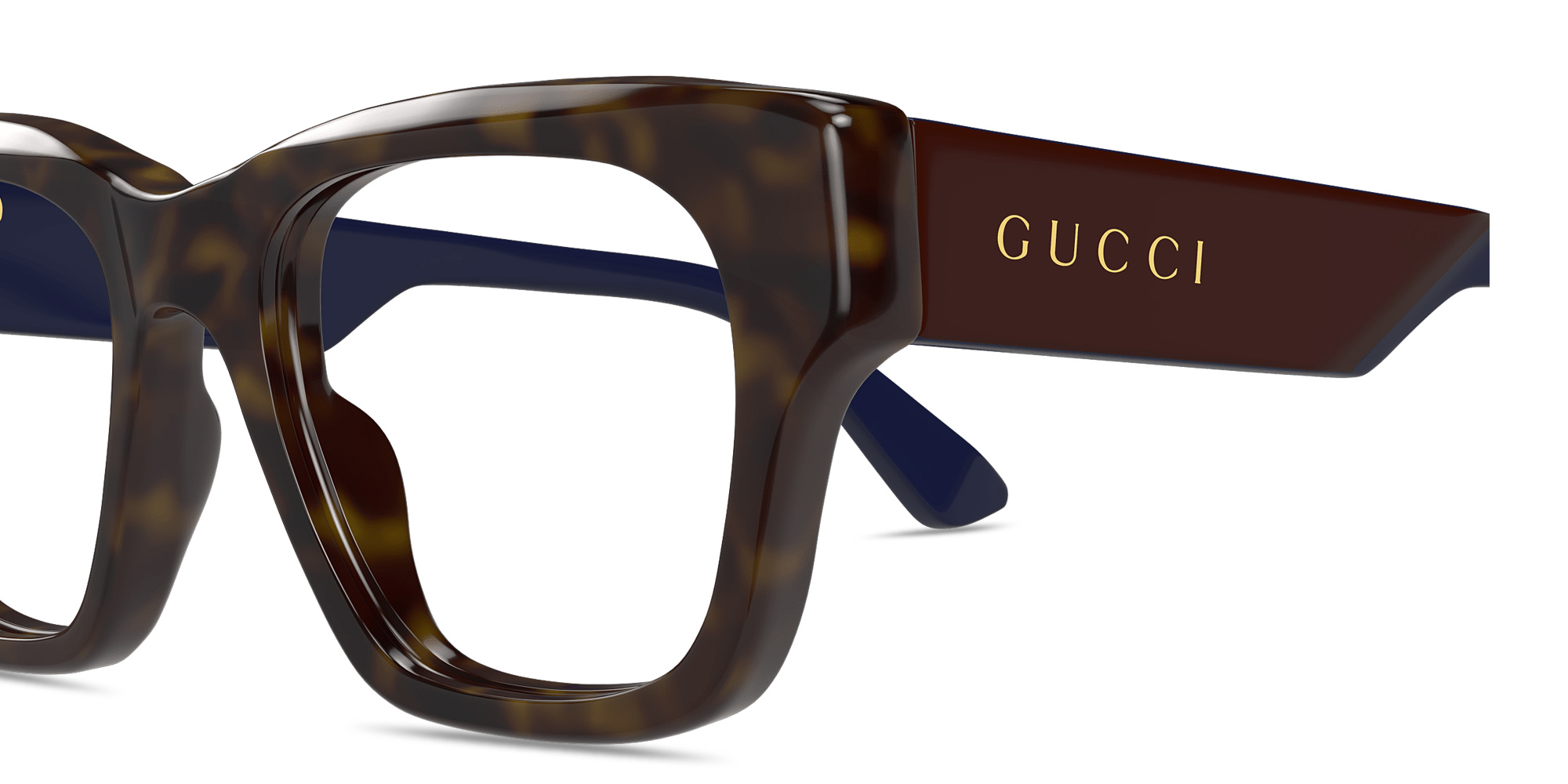 تسوق نظارات طبية مربّعة بتوقيع العلامة غوتشي بلون مموه أونلاين.