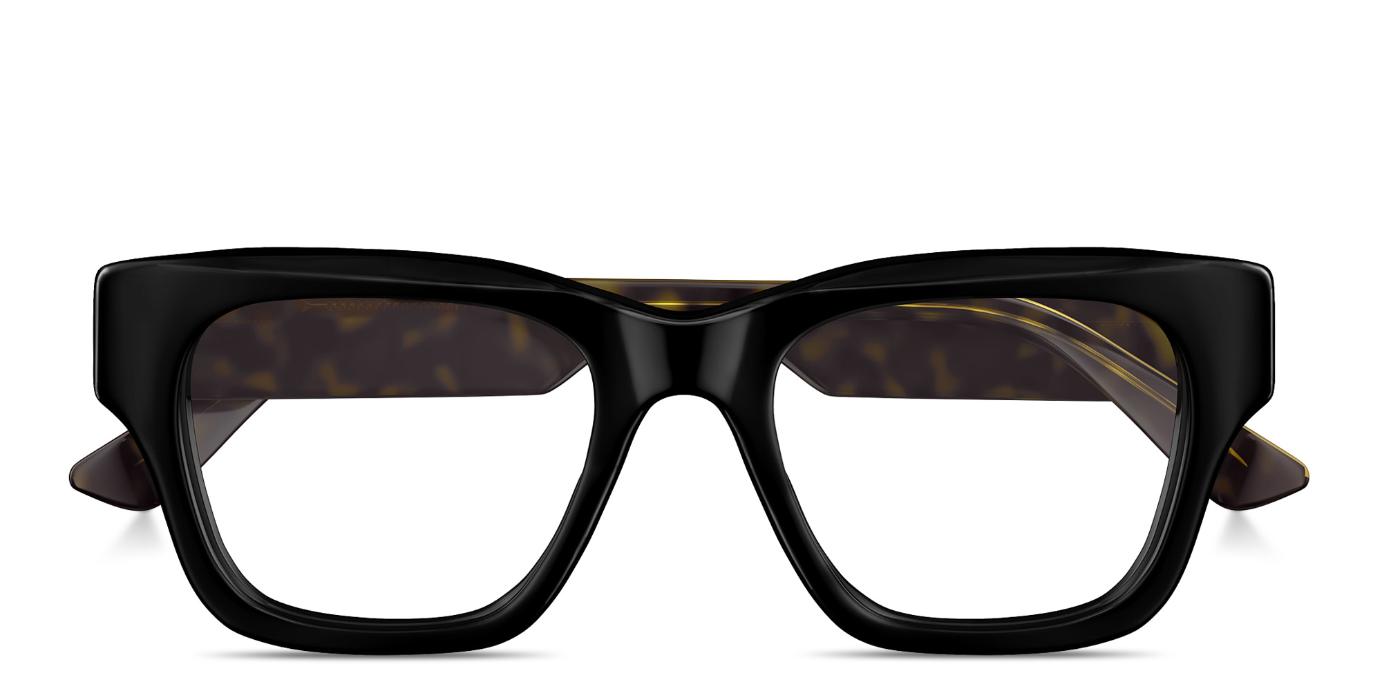 GUCCI Logo Signature Square Eyeglasses in Black – Product Photo 1