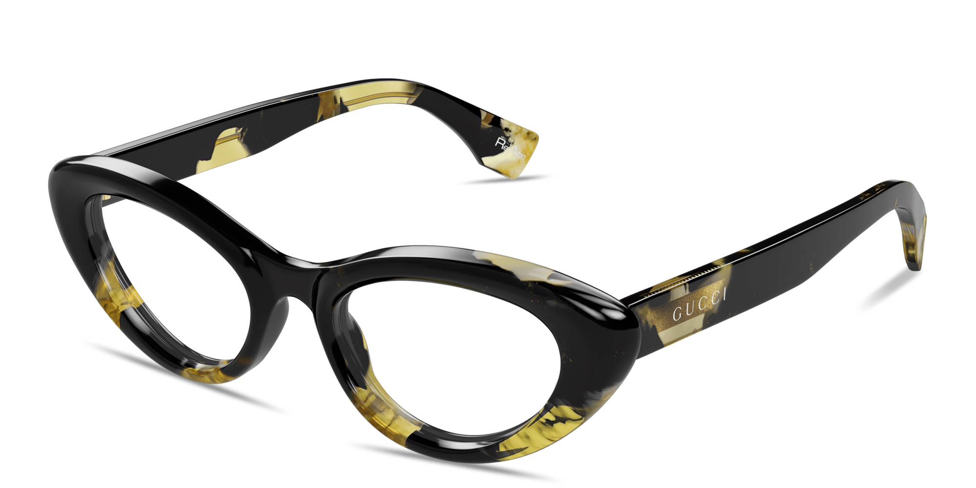 Shop GUCCI GUCCI Re-Ace Collection Cat-Eye Eyeglasses in Black online.