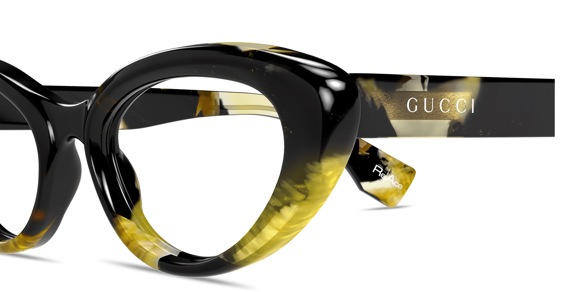 Shop GUCCI GUCCI Re-Ace Collection Cat-Eye Eyeglasses in Black online.