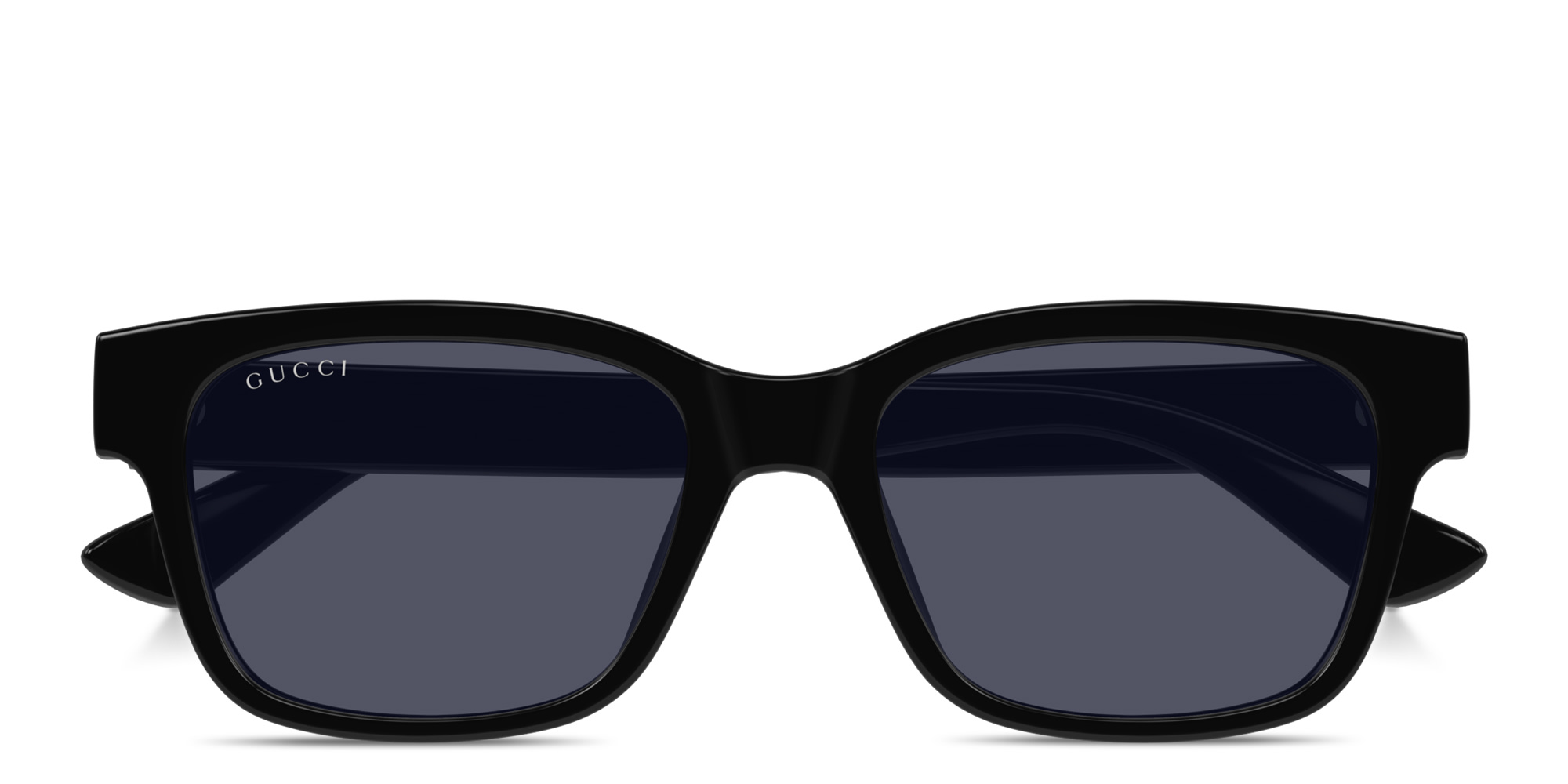 Shop GUCCI Logo Signature Rectangle Sunglasses in Black online.