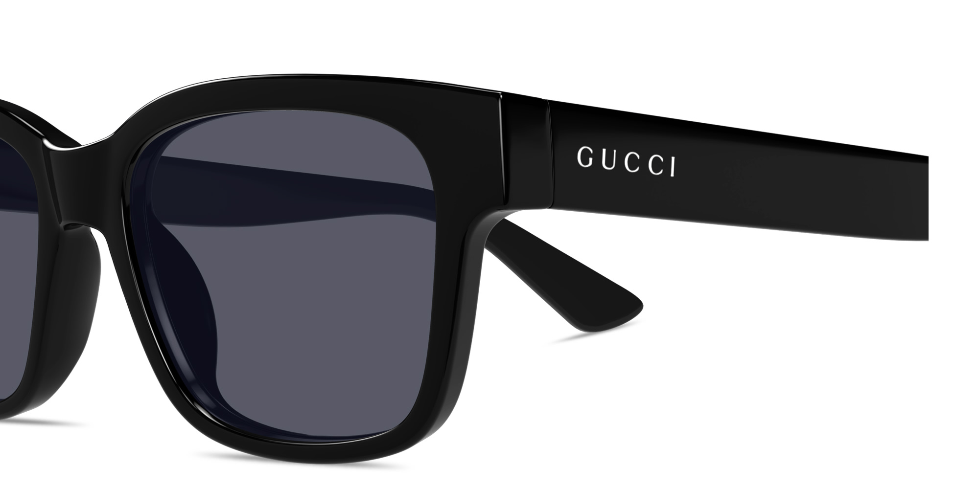Shop GUCCI Logo Signature Rectangle Sunglasses in Black online.