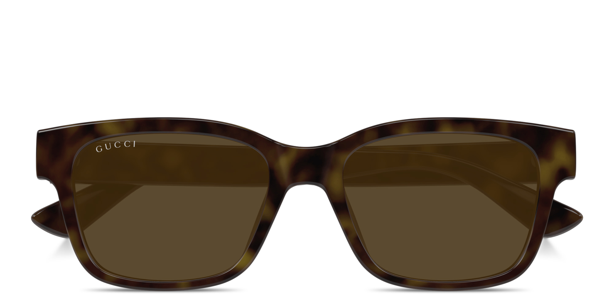 Shop GUCCI Logo Signature Rectangle Sunglasses in Havana online.