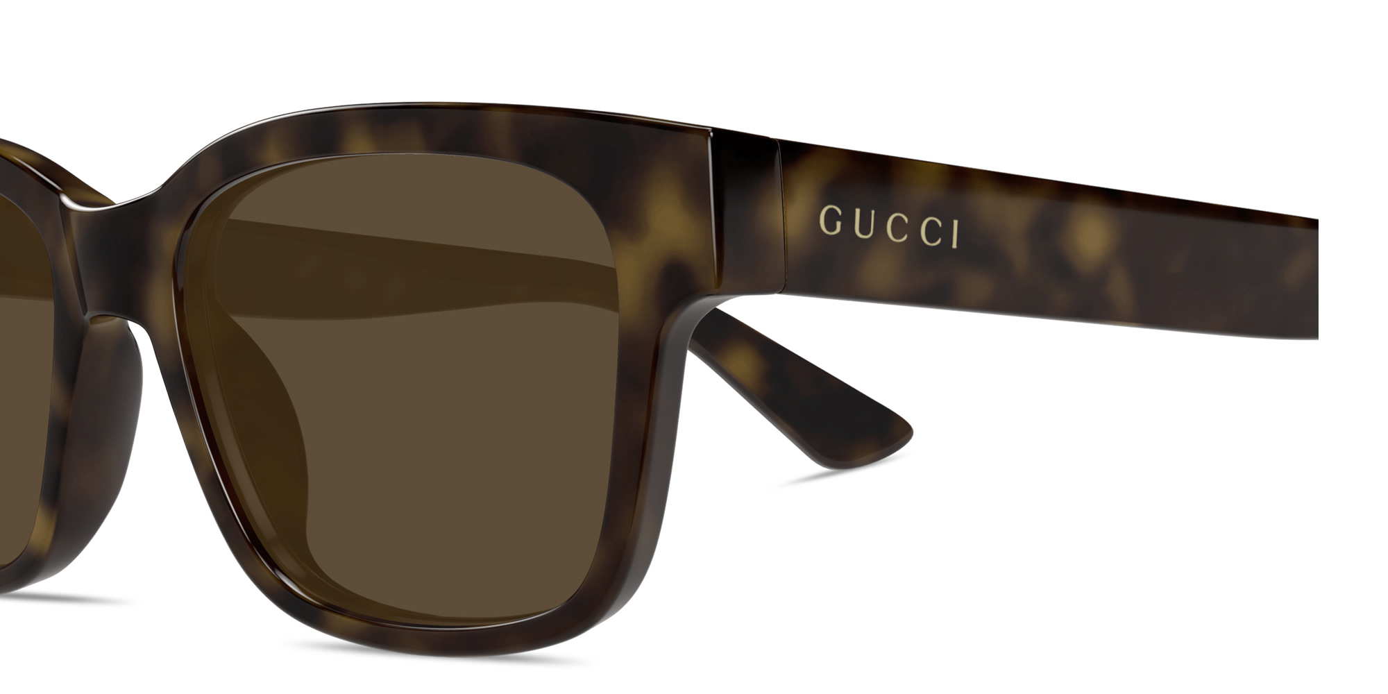 Shop GUCCI Logo Signature Rectangle Sunglasses in Havana online.