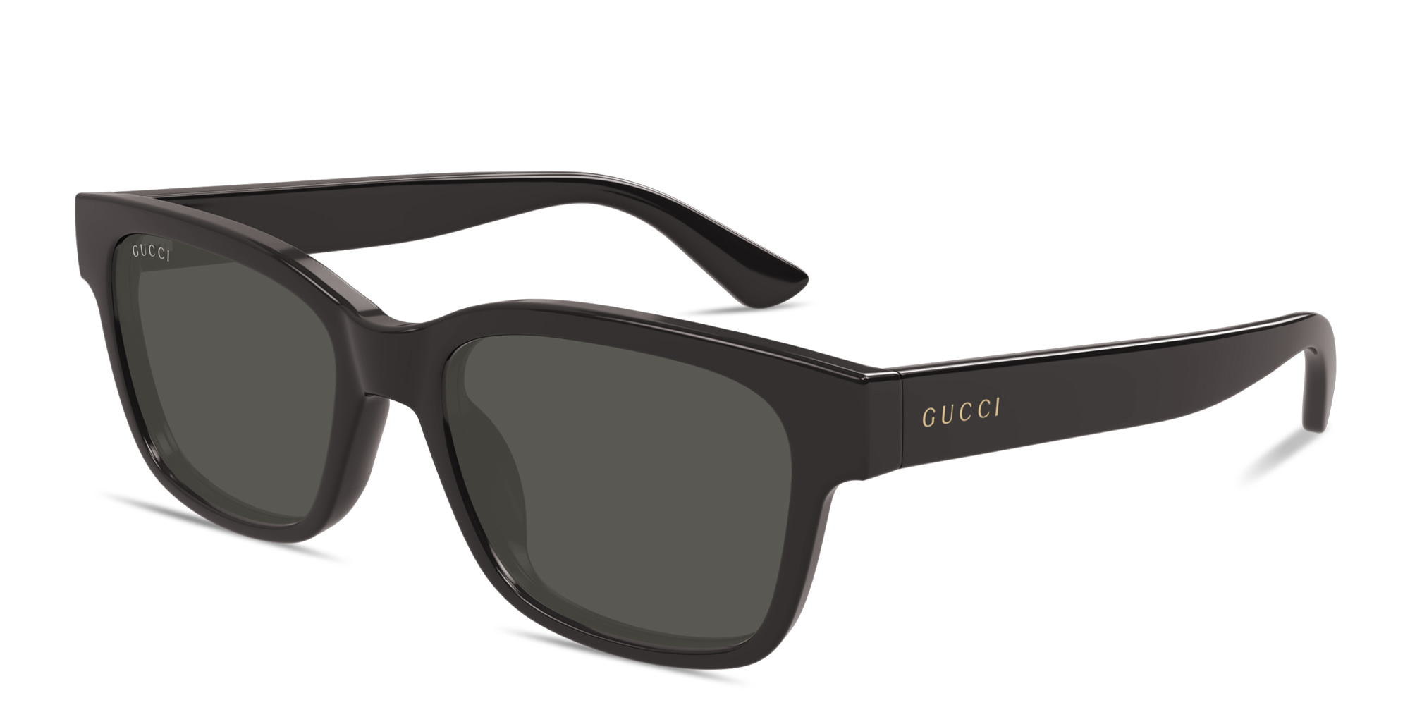 Shop GUCCI Logo Signature Rectangle Sunglasses in Grey online.