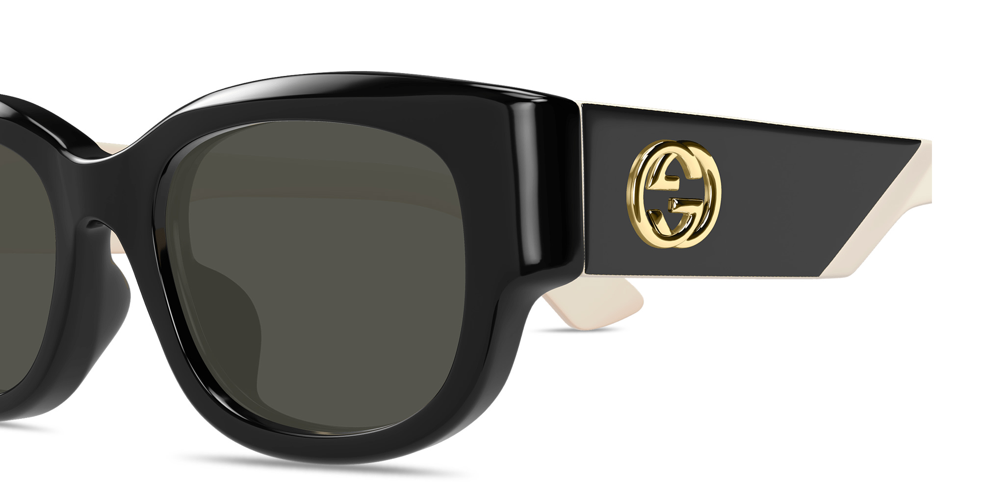 Shop GUCCI GG Oval Sunglasses in Black online.