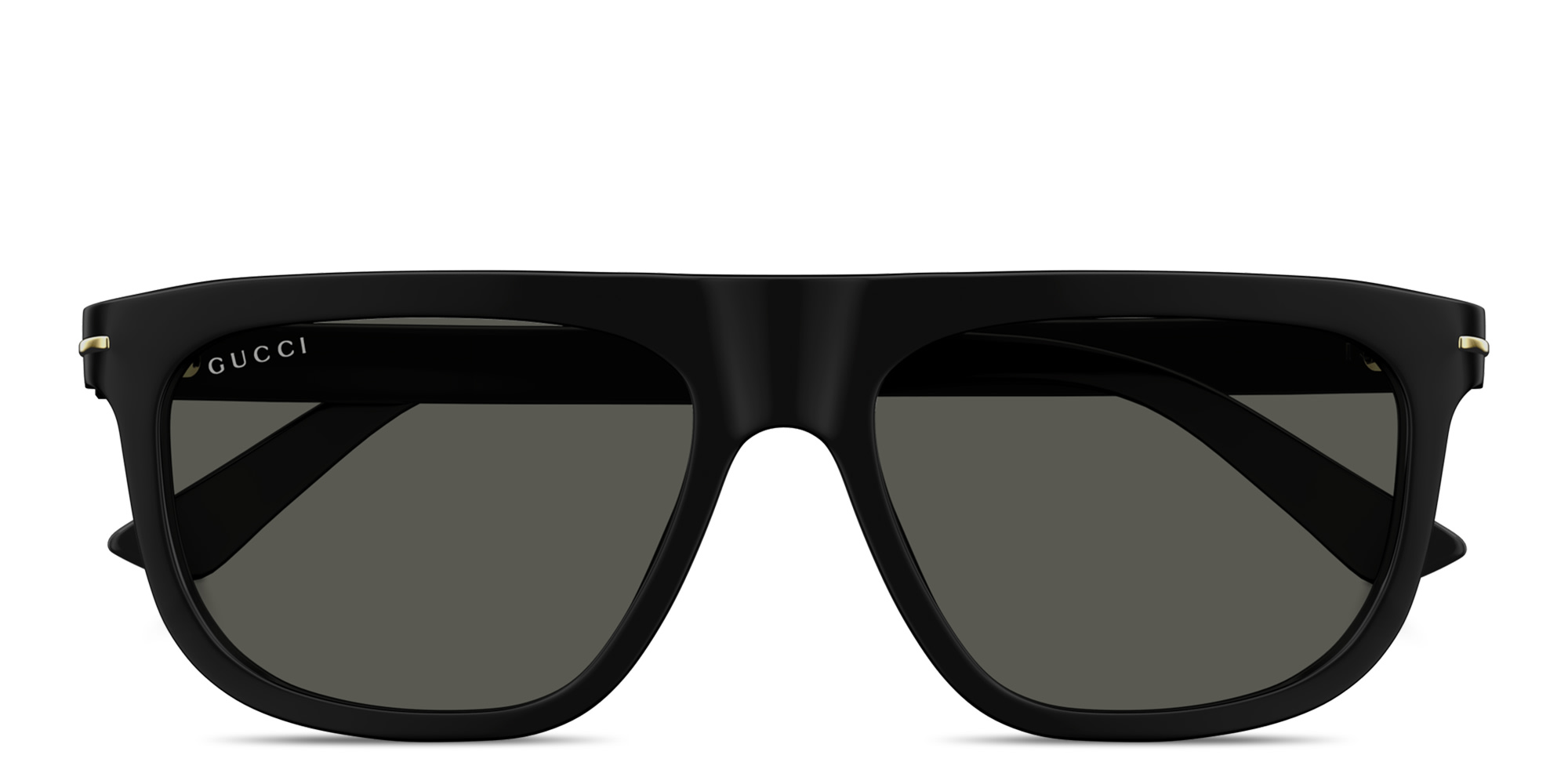 Shop GUCCI Logo Signature Square Sunglasses in Black online.