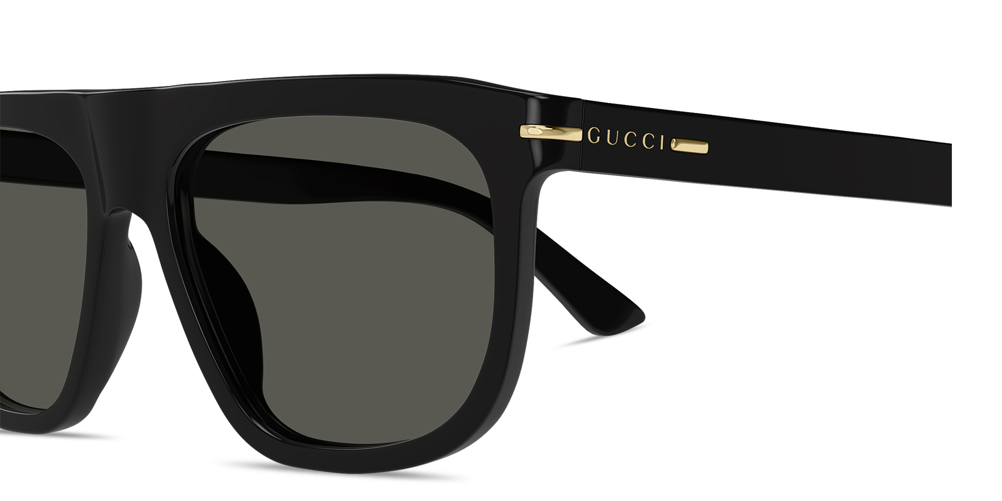 Shop GUCCI Logo Signature Square Sunglasses in Black online.