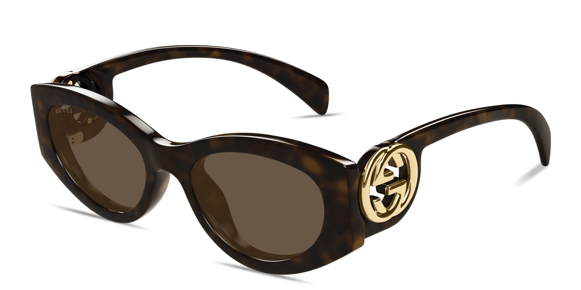Shop GUCCI Chaise Longue Cat-Eye Sunglasses in Havana online.