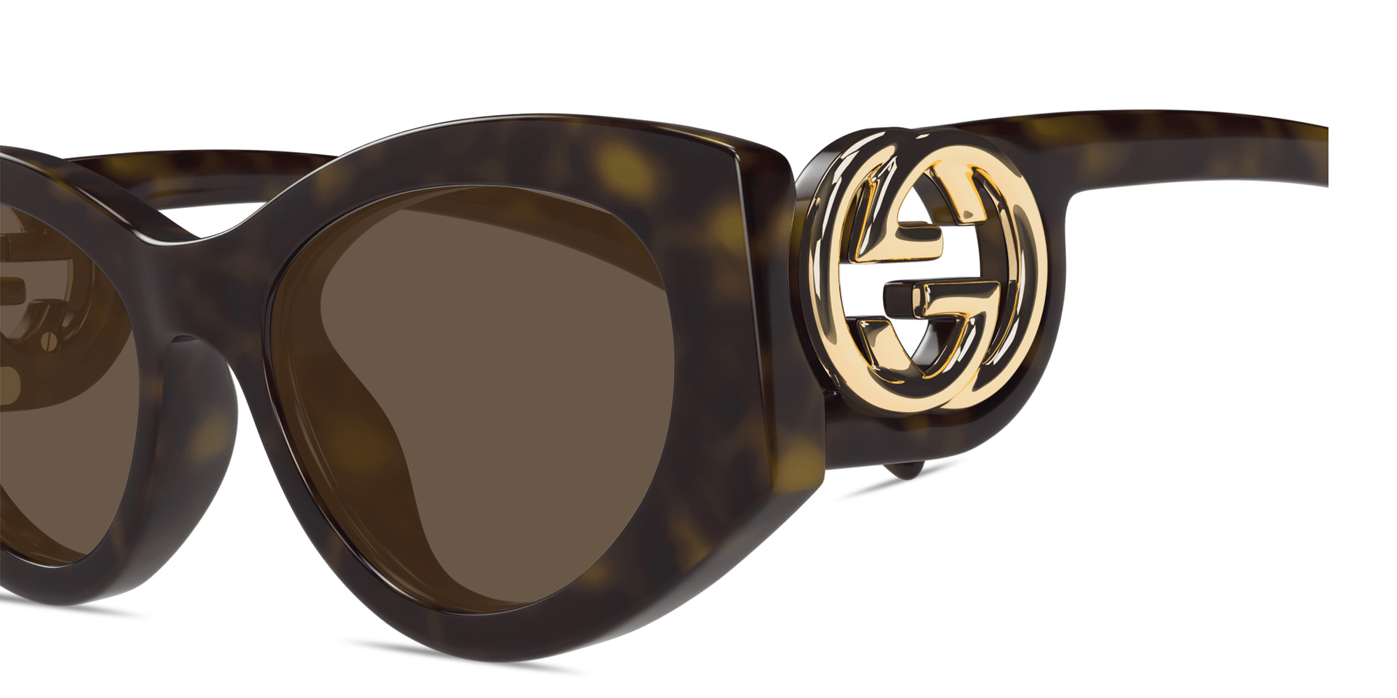 Shop GUCCI Chaise Longue Cat-Eye Sunglasses in Havana online.