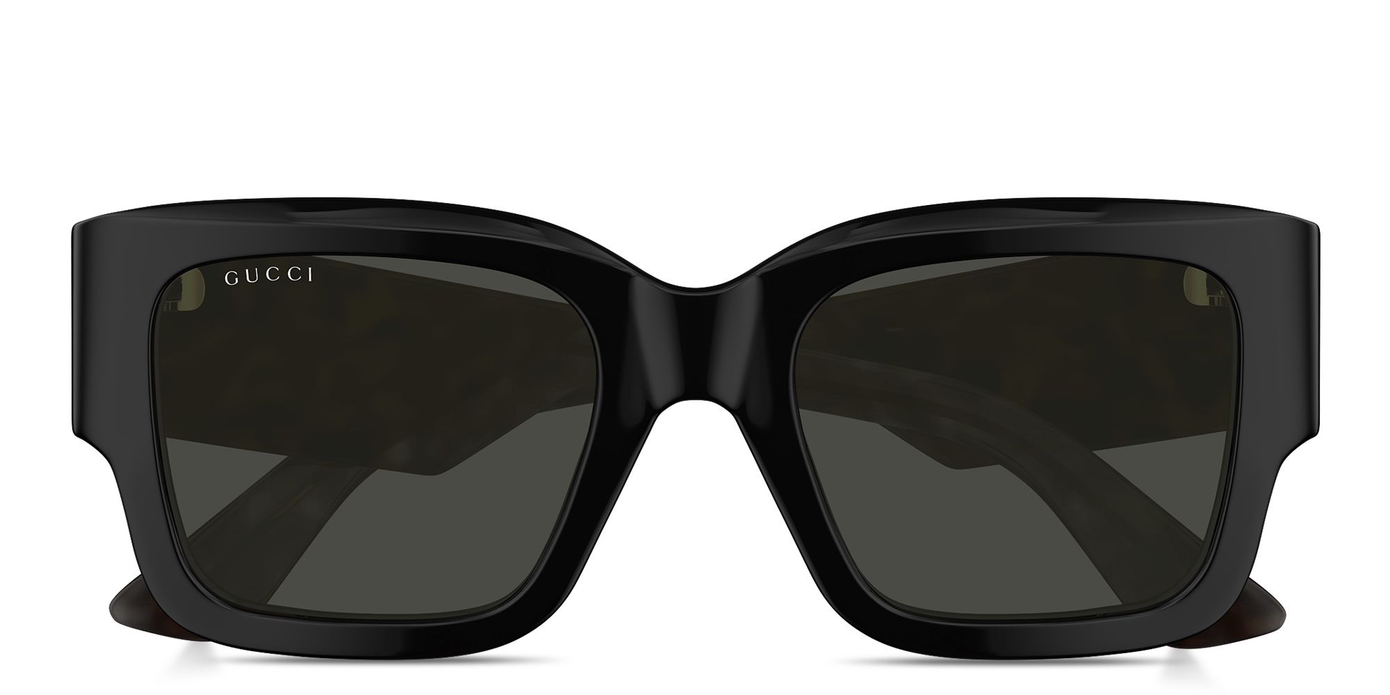 Shop GUCCI Oblique Square Sunglasses in Black online.