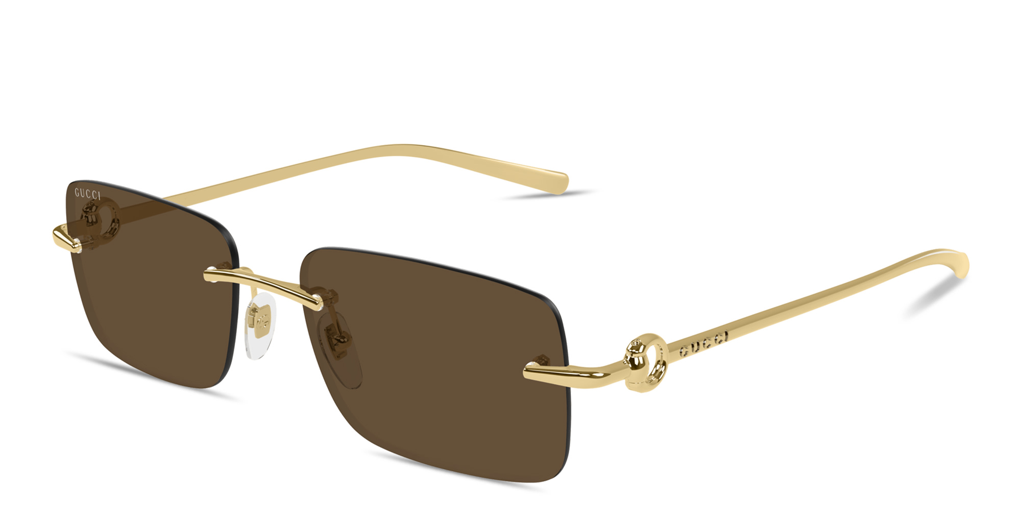 Buy GUCCI Horsebit Rimless Rectangle Sunglasses Online