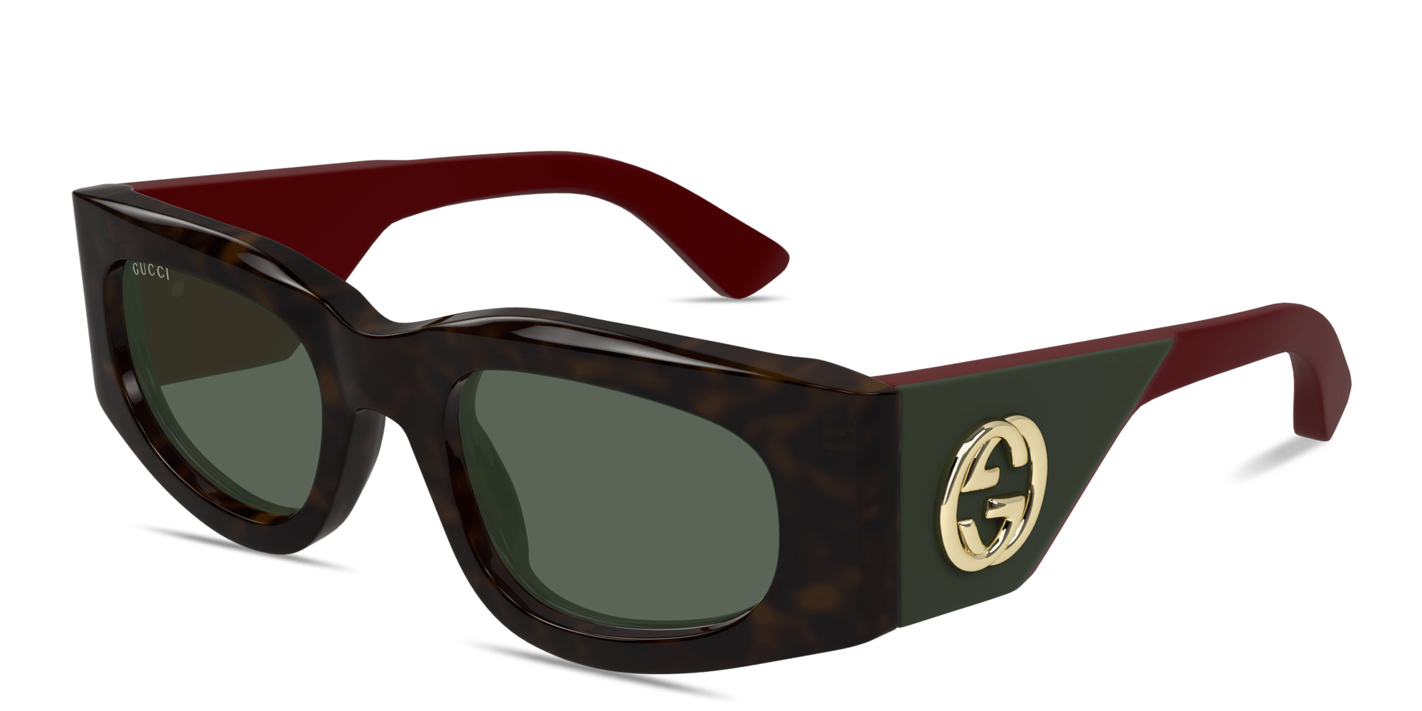 GUCCI Oblique Rectangle Sunglasses in Havana – Product Photo 2