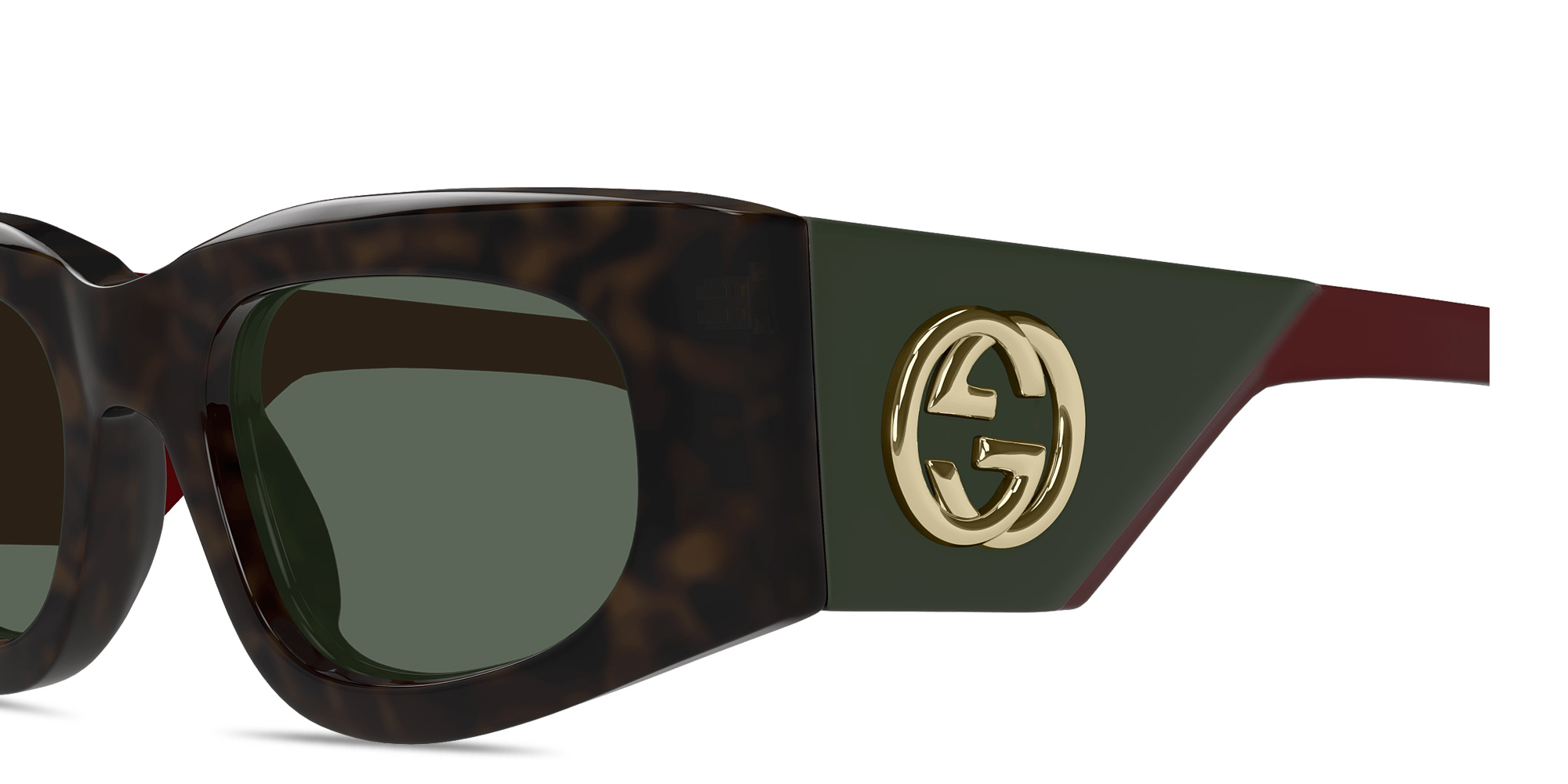 GUCCI Oblique Rectangle Sunglasses in Havana – Product Photo 3