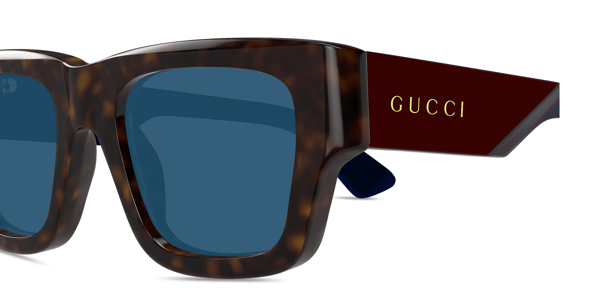 Shop GUCCI Oblique Square Sunglasses in Havana online.