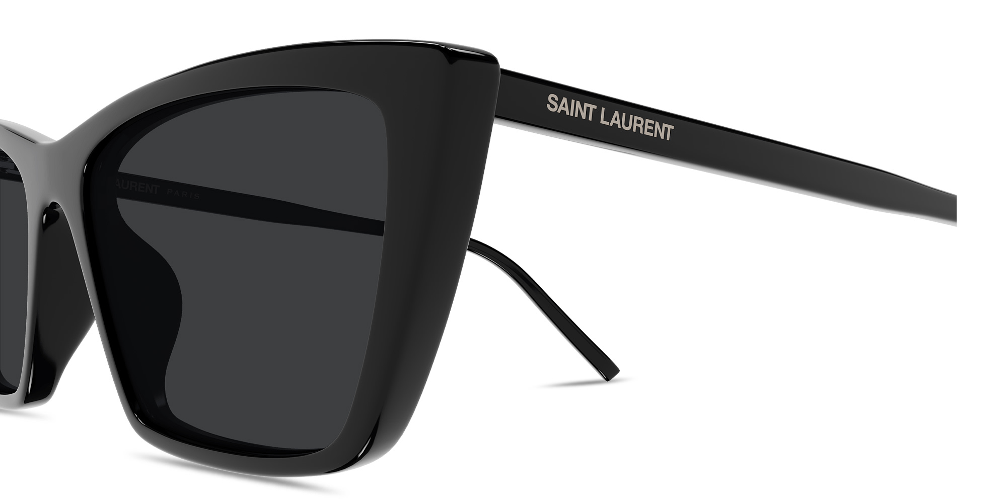 SAINT LAURENT SL 737 Mica Thin Rectangle Sunglasses in Black – Product Photo 3
