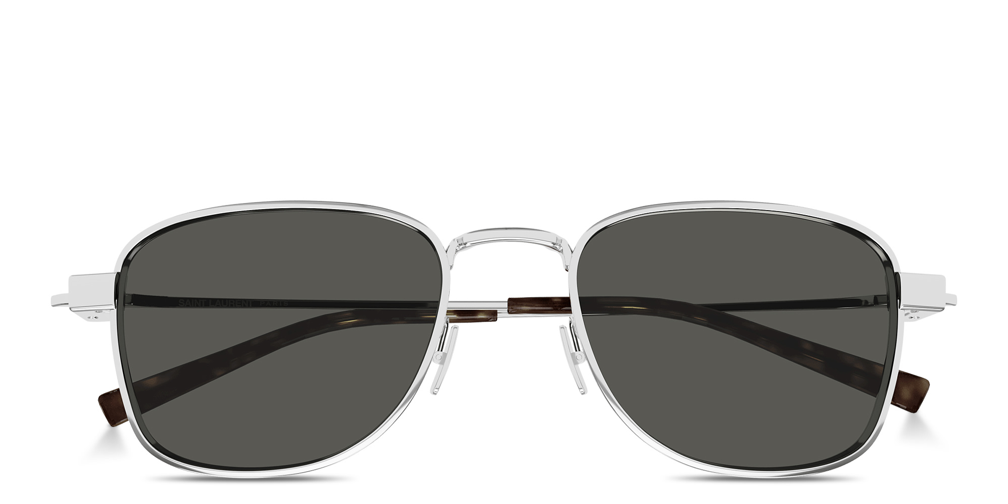 Shop SAINT LAURENT Hyper Rimlock Square Sunglasses in Silver online.