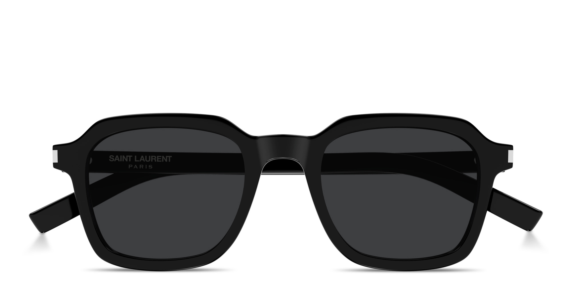 SAINT LAURENT Logo Print Unisex Square Sunglasses in Black – Product Photo 1