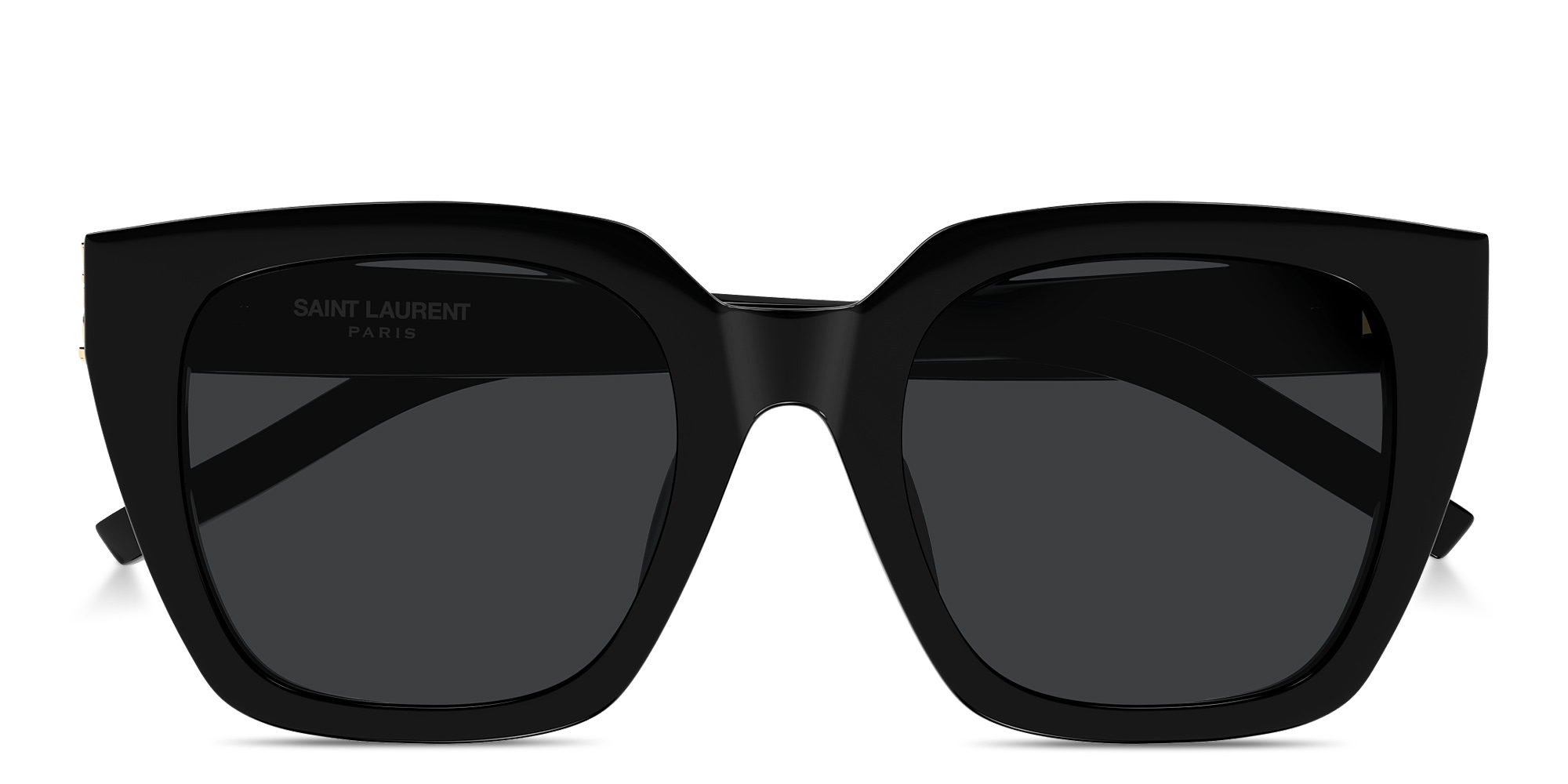 Shop SAINT LAURENT Monogram Hinge Cat-Eye Sunglasses in Black online.