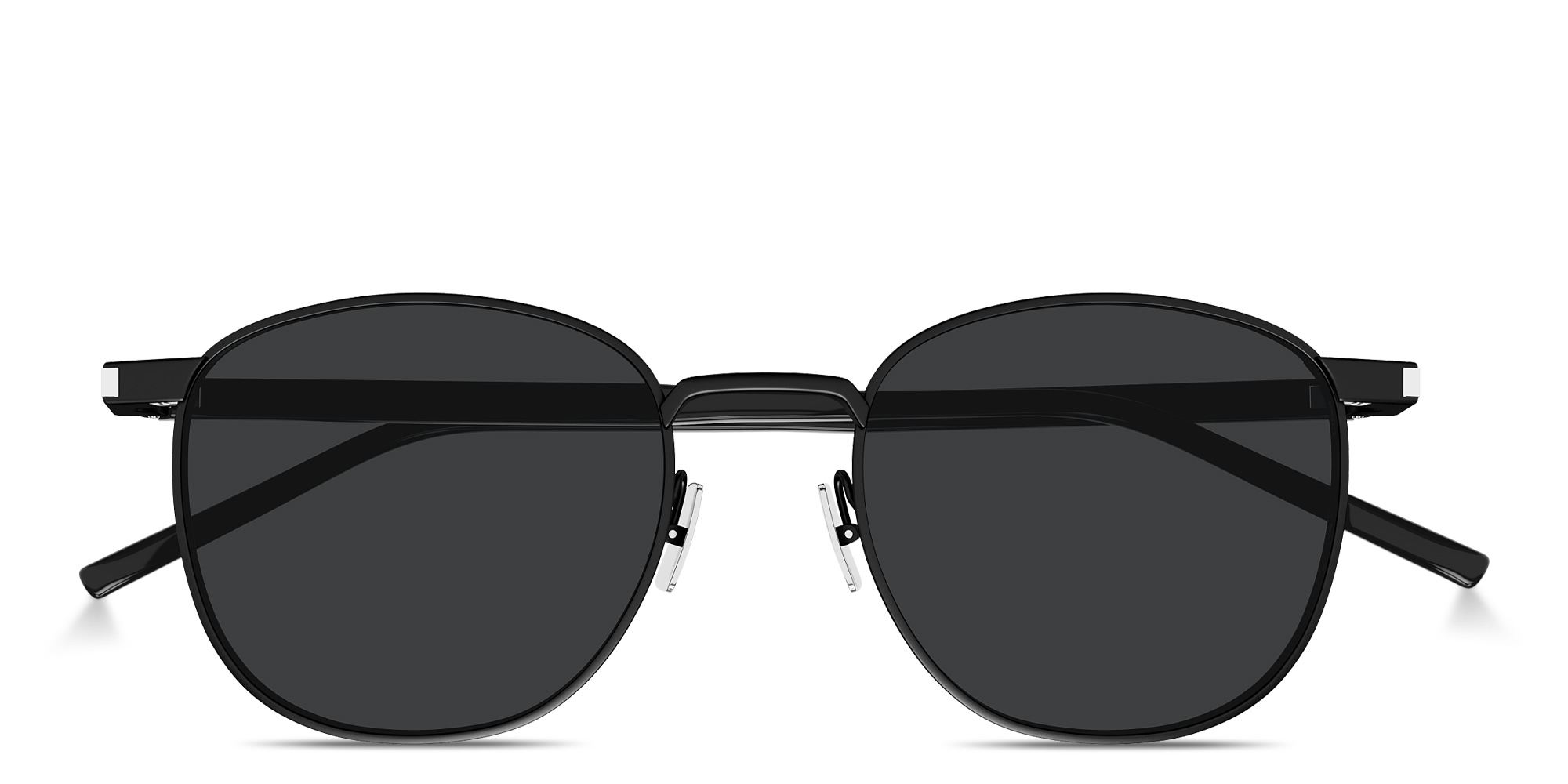 Shop SAINT LAURENT Thin Naked Wirecore Unisex Panthos Sunglasses in Black online.