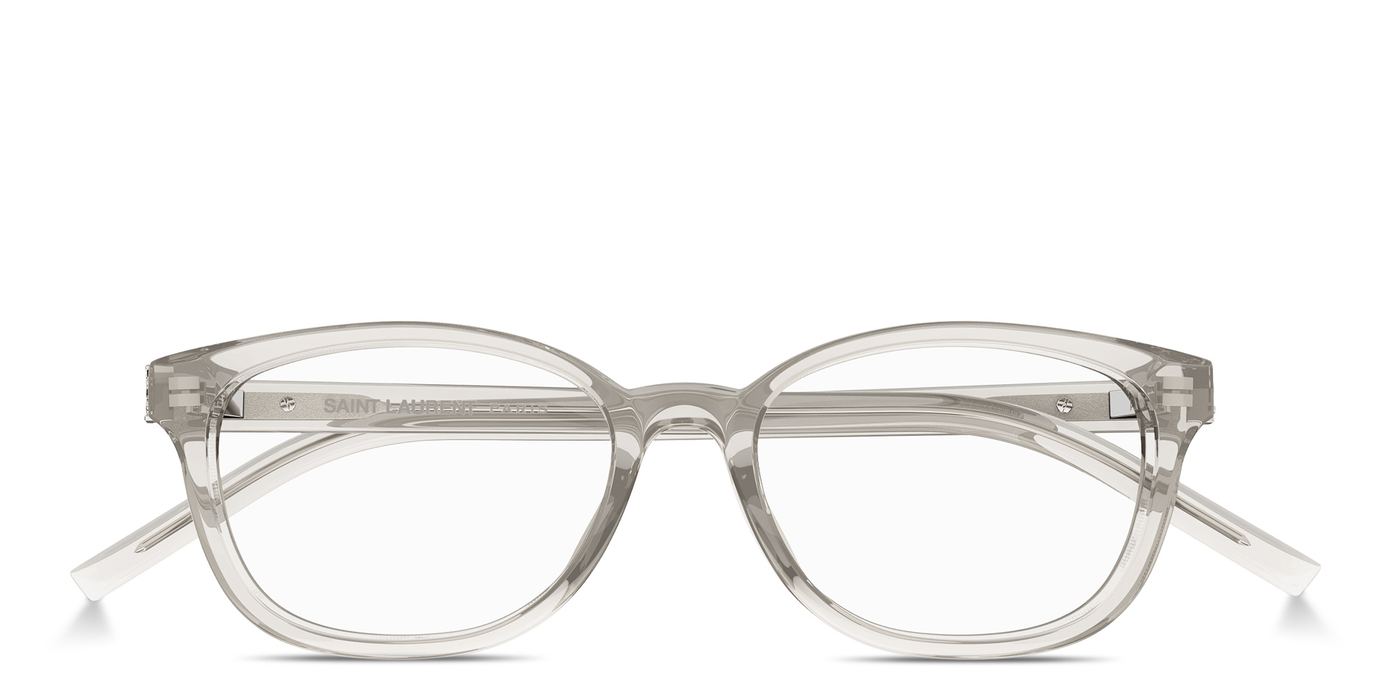 نظارات طبية مربّعة بشعار العلامة على المفصّلات من سان لوران بلون بيج - صورة المنتج 1