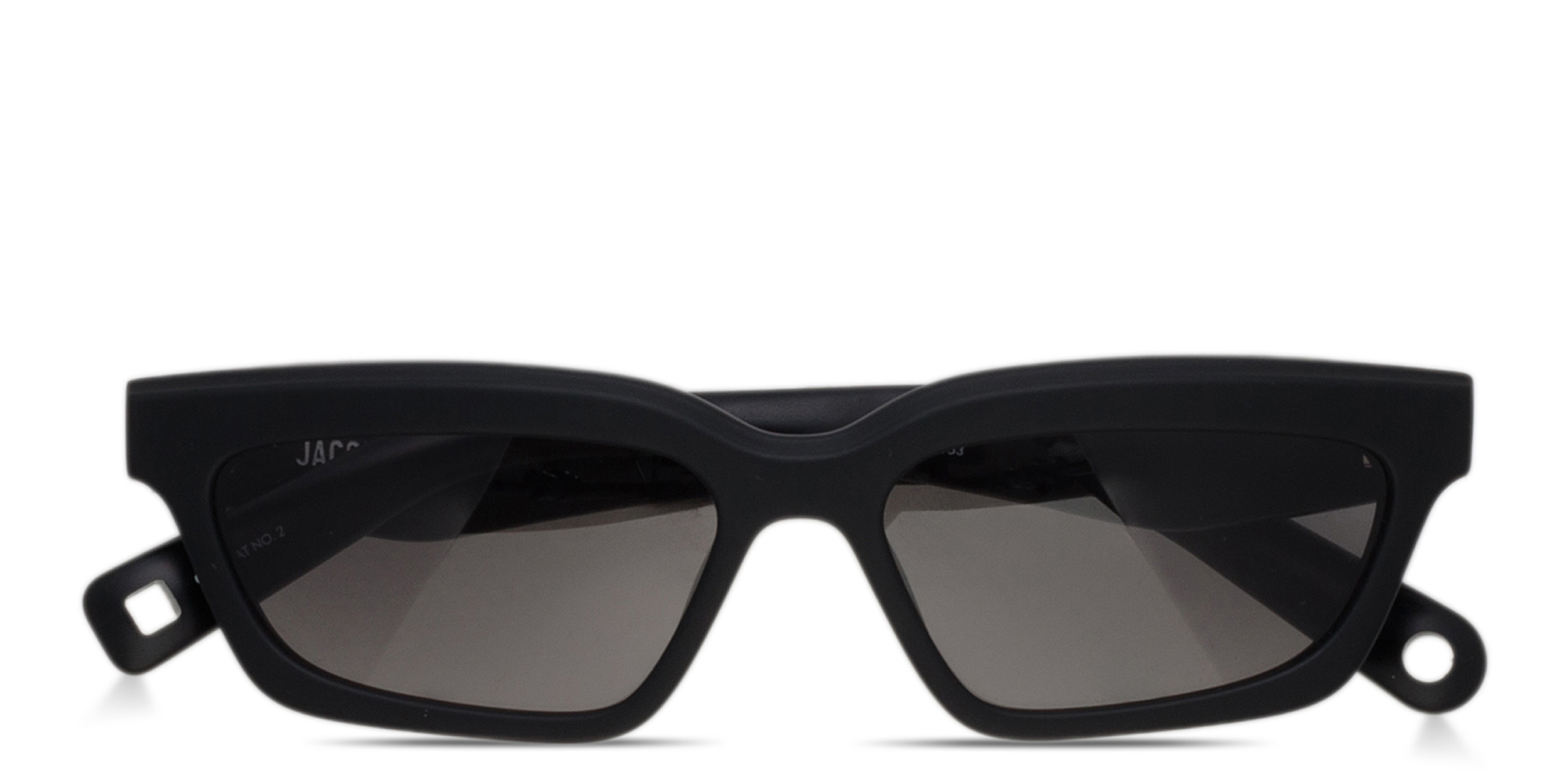 Shop JACQUEMUS Salon Unisex Irregular Sunglasses in Black online.