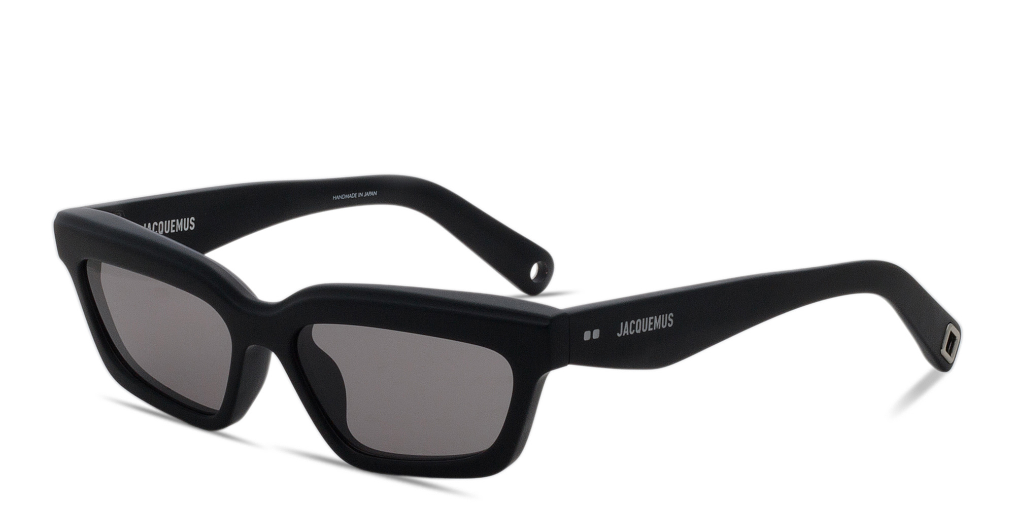Shop JACQUEMUS Salon Unisex Irregular Sunglasses in Black online.
