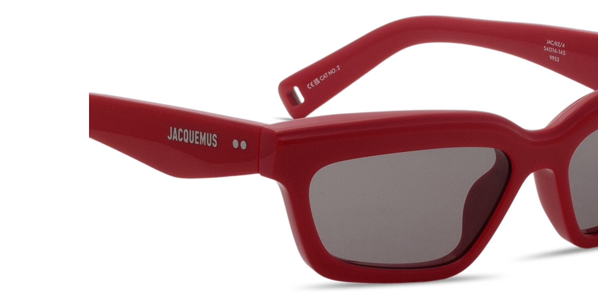 JACQUEMUS Salon Unisex Irregular Sunglasses in Red – Product Photo 3