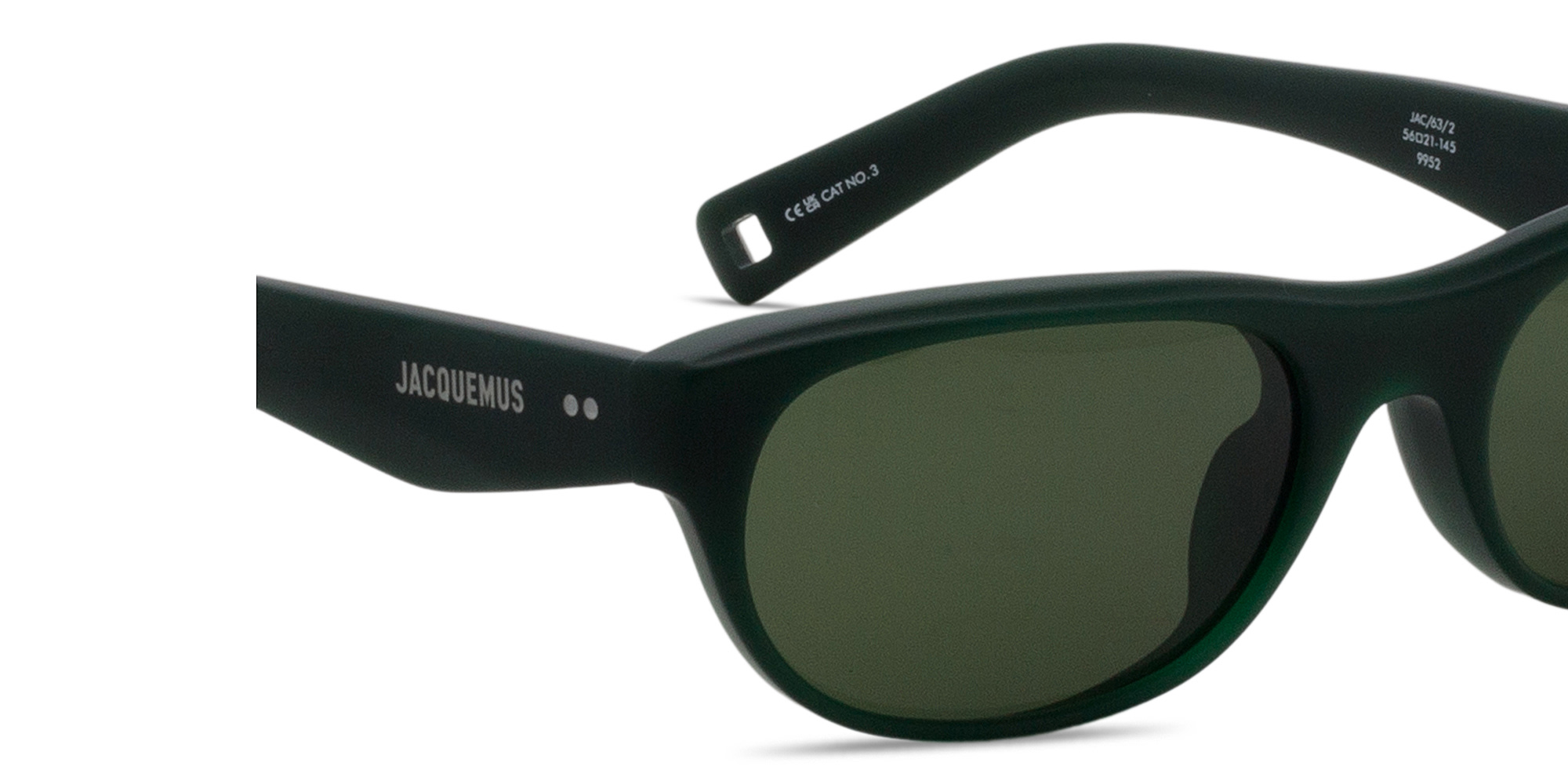 Shop JACQUEMUS Sole Unisex Oval Sunglasses in Dark Green online.