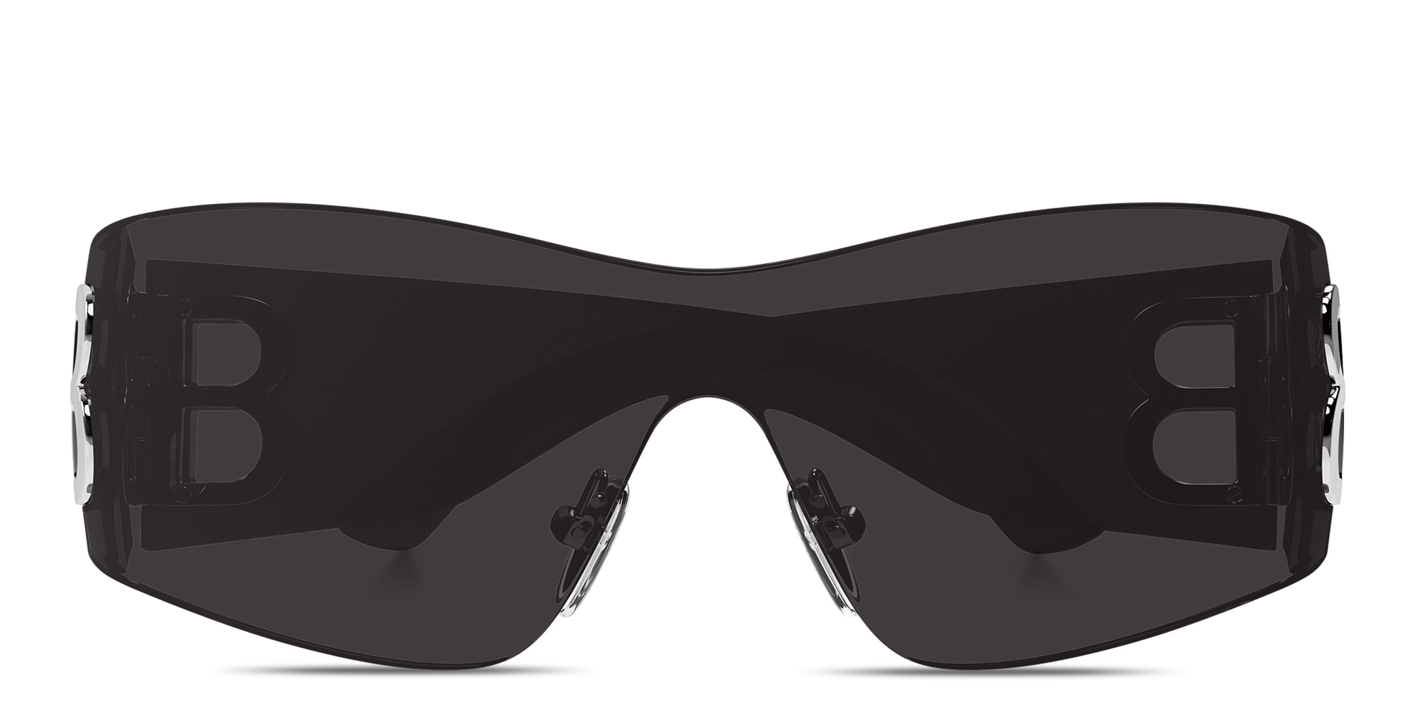 BALENCIAGA Bossy Wide Mask Sunglasses in Grey – Product Photo 1