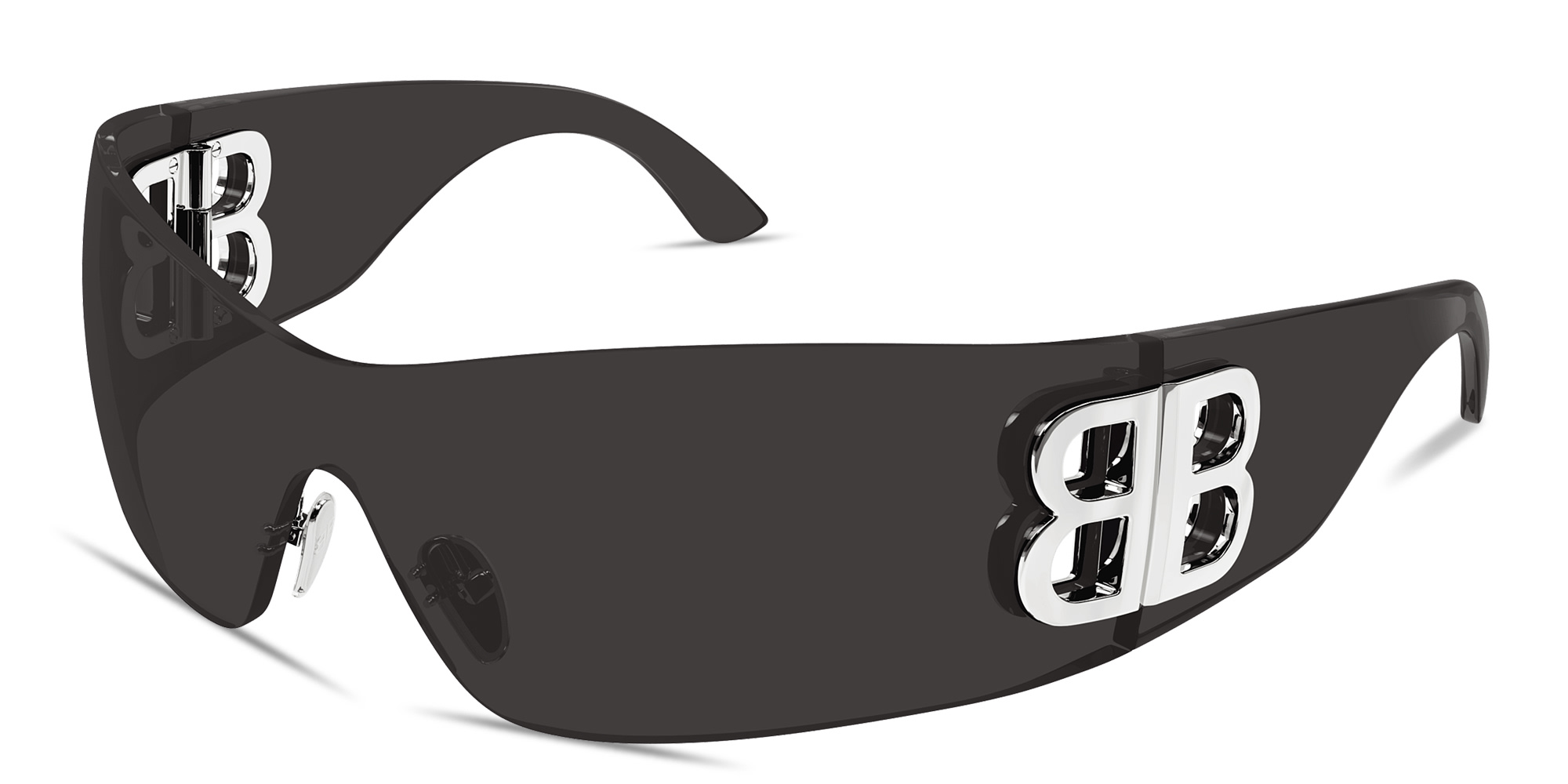 BALENCIAGA Bossy Wide Mask Sunglasses in Grey – Product Photo 2