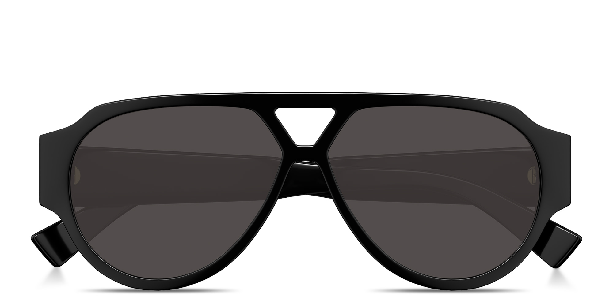 Shop BOTTEGA VENETA Bold Triangle Stud Pilot Sunglasses in Black online.