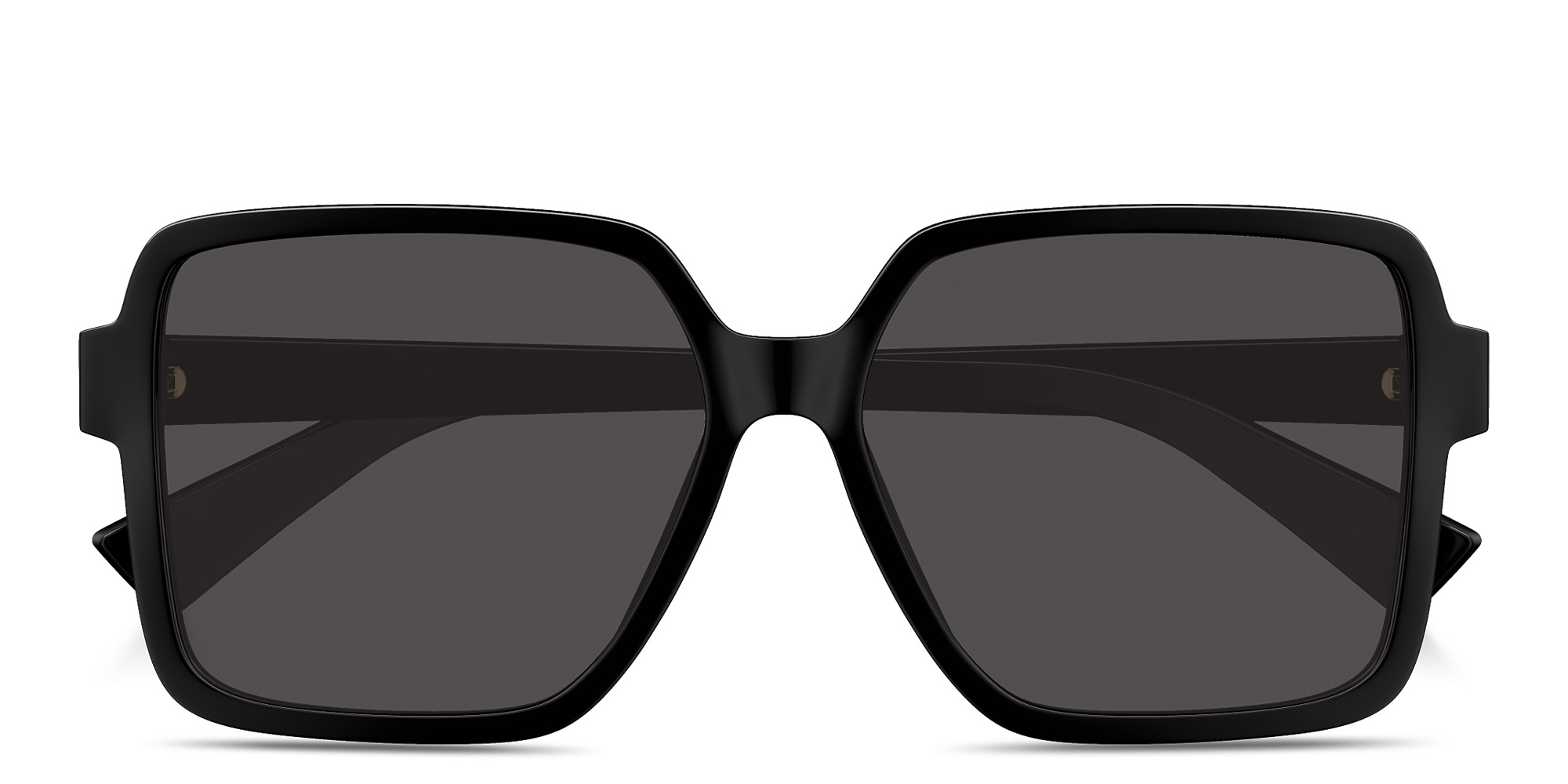 Shop BOTTEGA VENETA Triangle Stud Oversized Square Sunglasses in Black online.