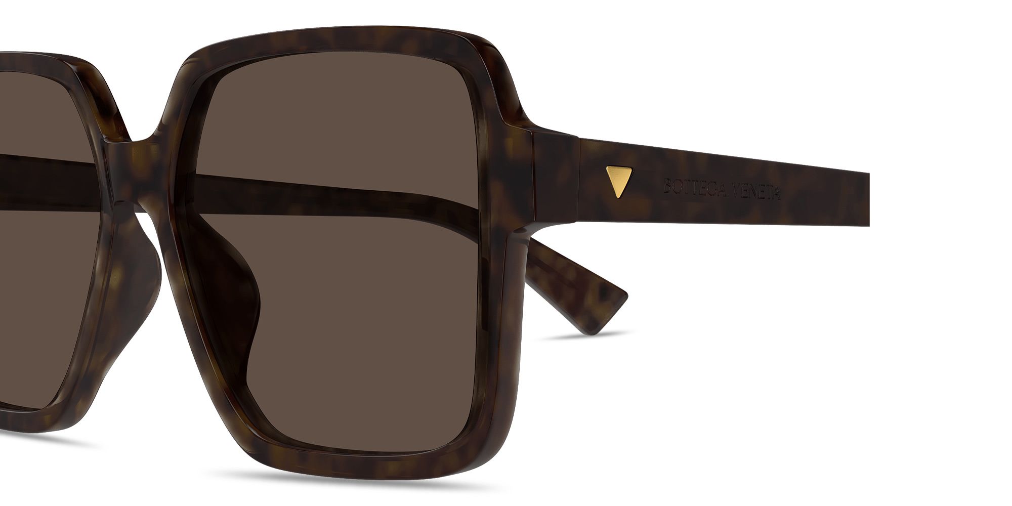 BOTTEGA VENETA Triangle Stud Oversized Square Sunglasses in Havana – Product Photo 3