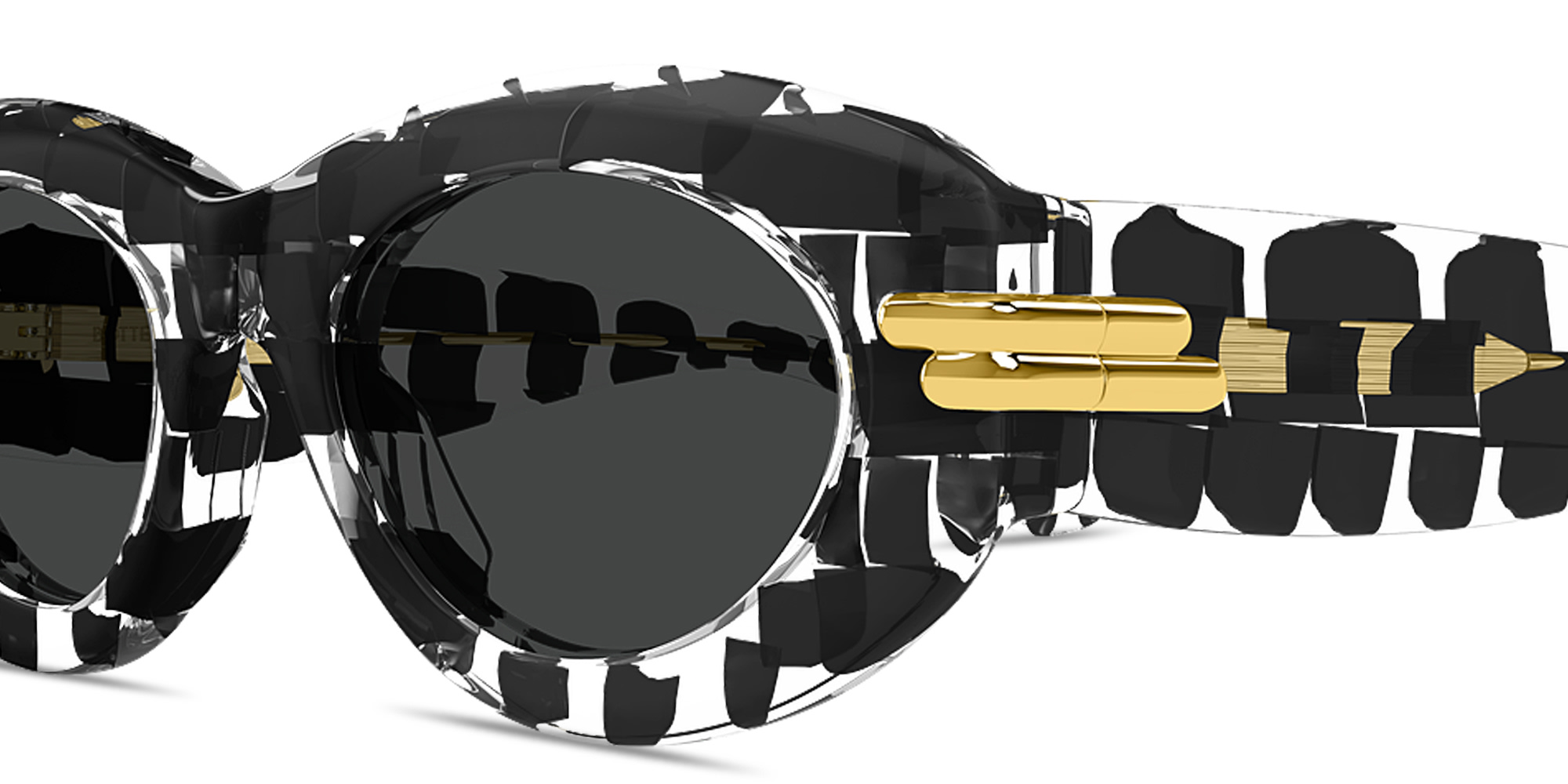 تسوق نظارات شمسية بيضاوية بشريط العلامة السميك بوتيغا فينيتا بلون أسود أونلاين.